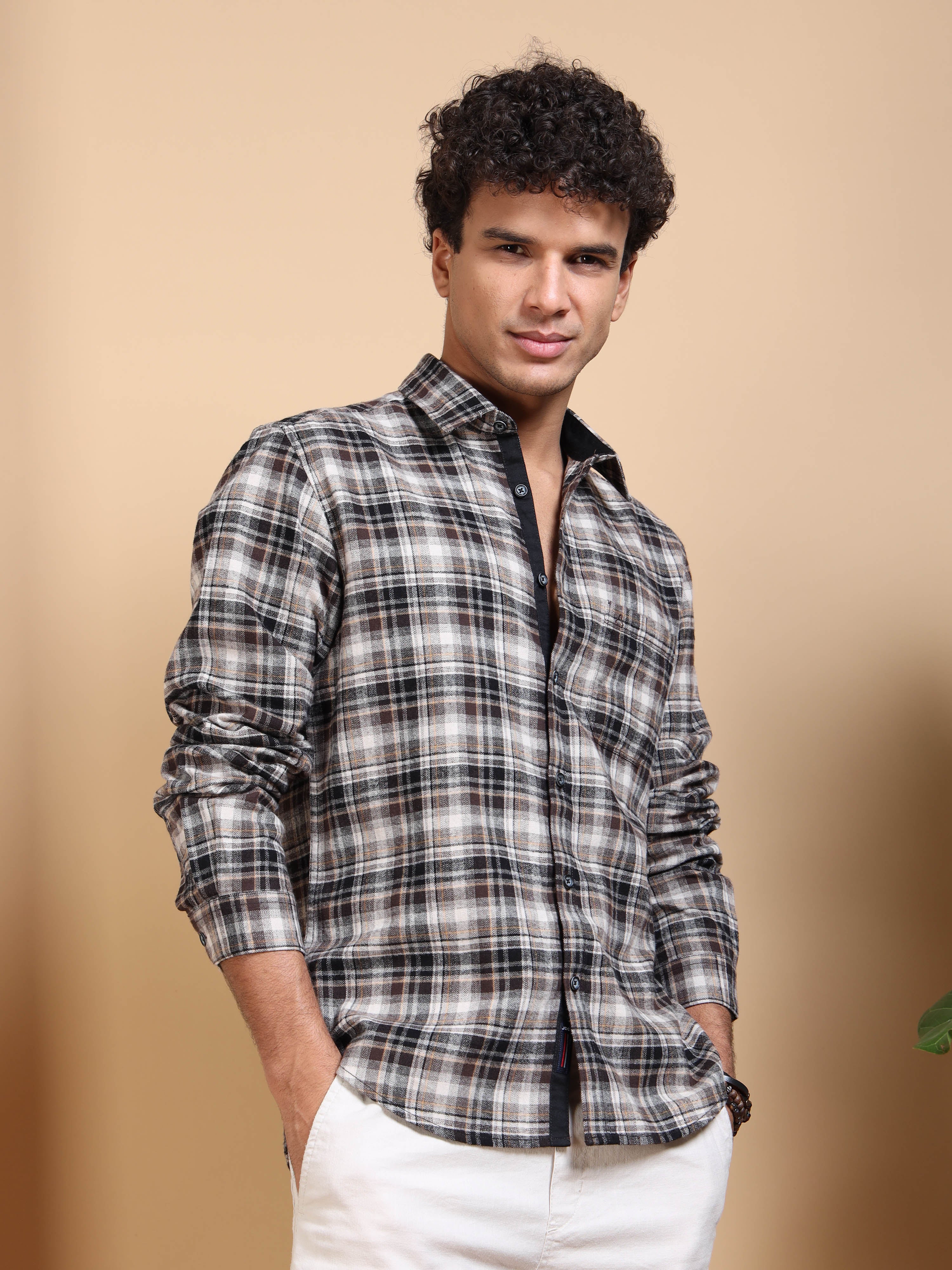 MEN'S SANDEL BRUSHING CHECKS SLIM FIT SHIRT