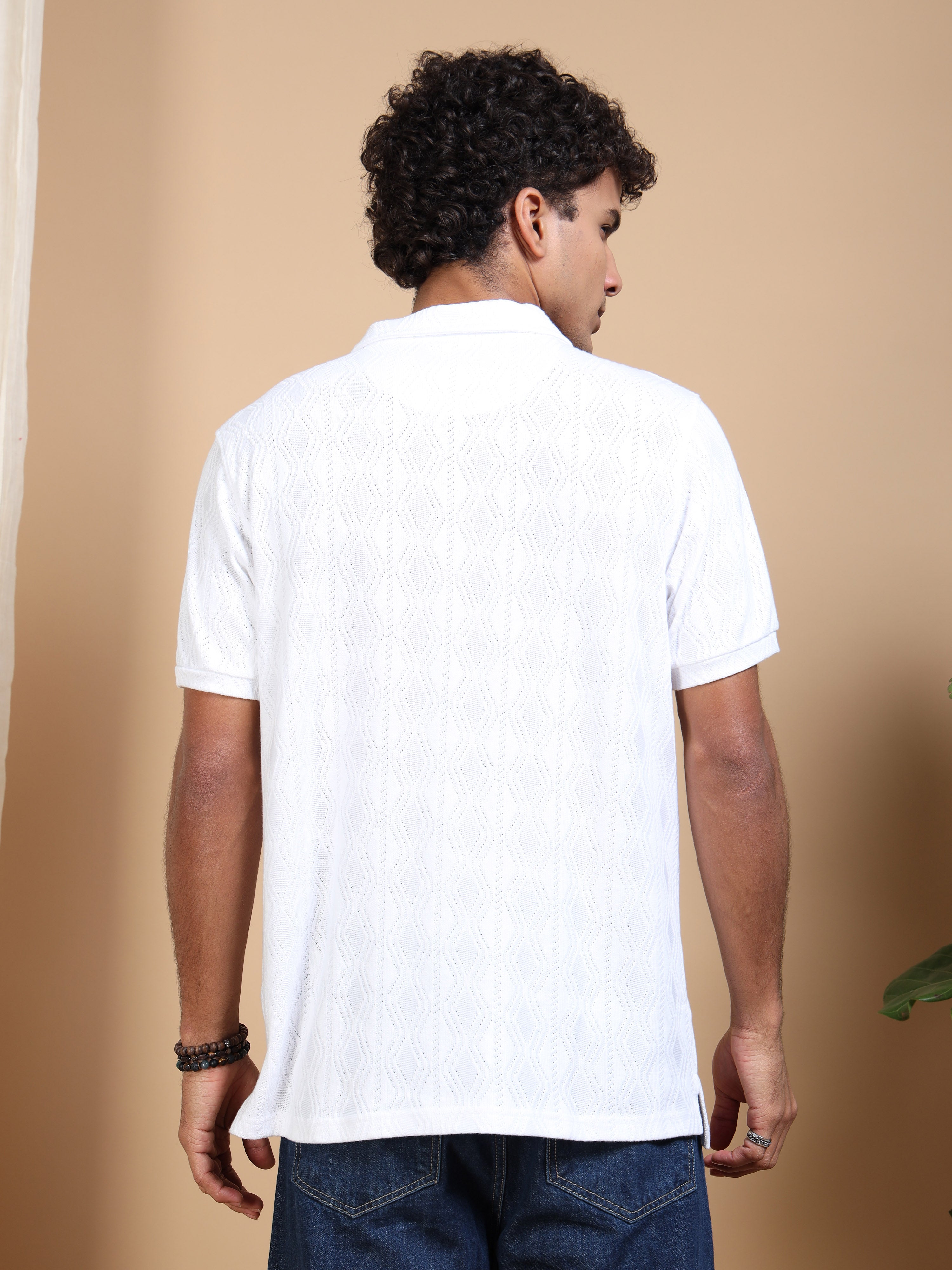 MEN'S WHITE SLIM FIT POLO TSHIRT