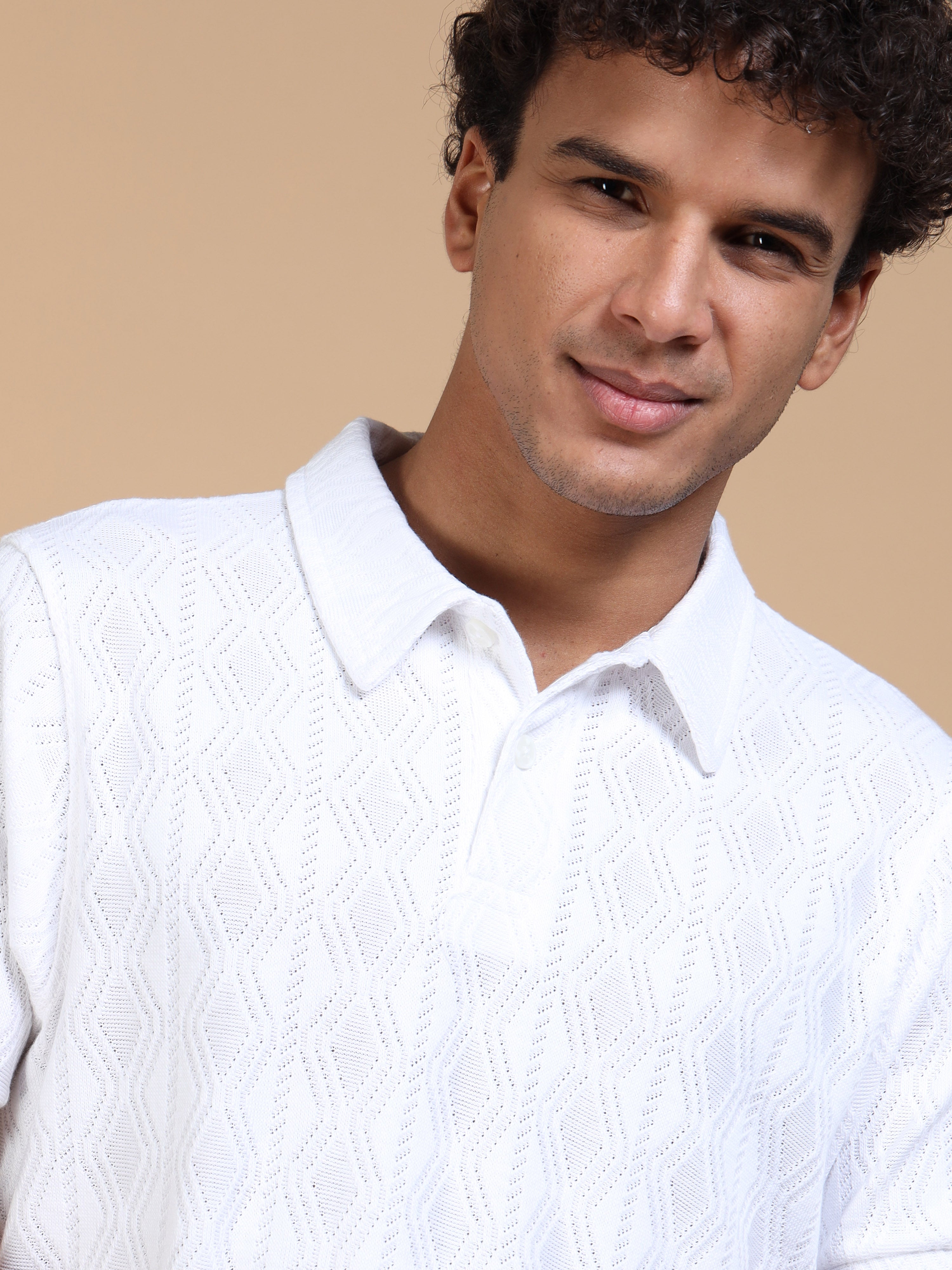 MEN'S WHITE SLIM FIT POLO TSHIRT