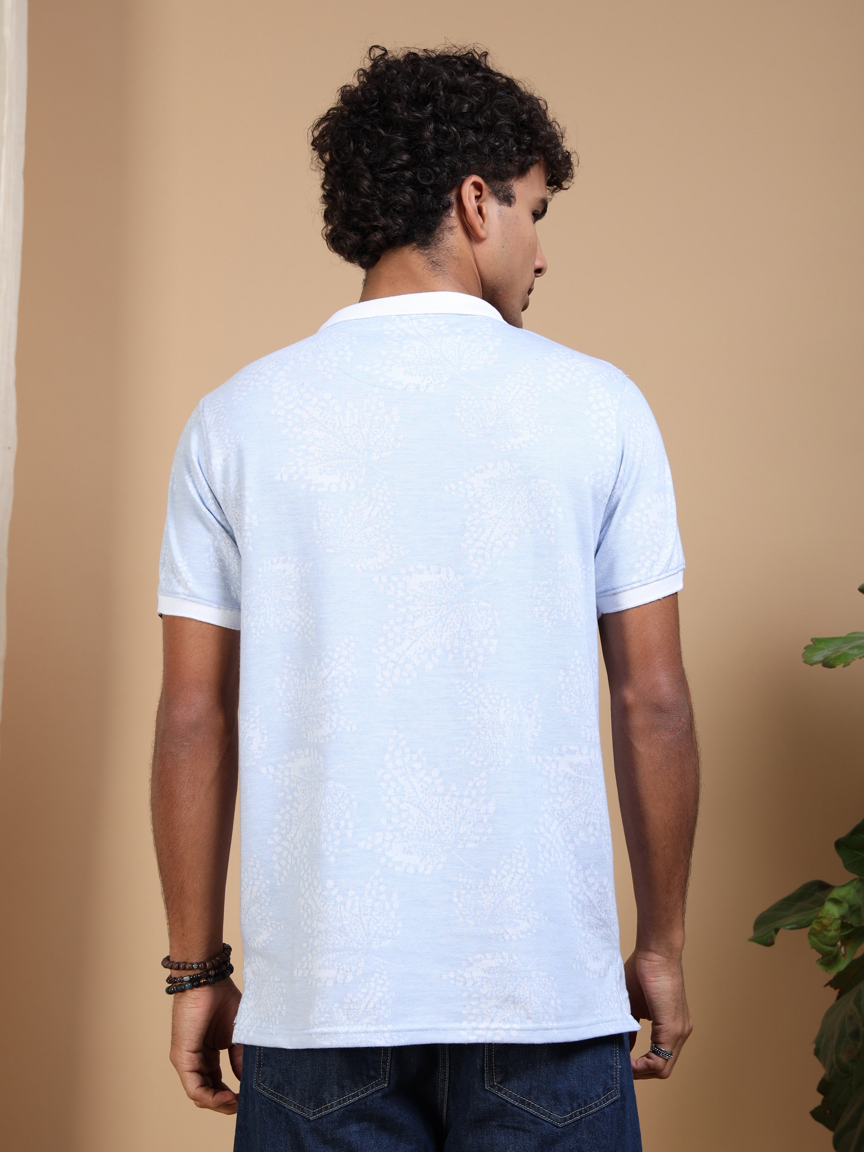 MEN'S BLUE SLIM FIT POLO T SHIRT