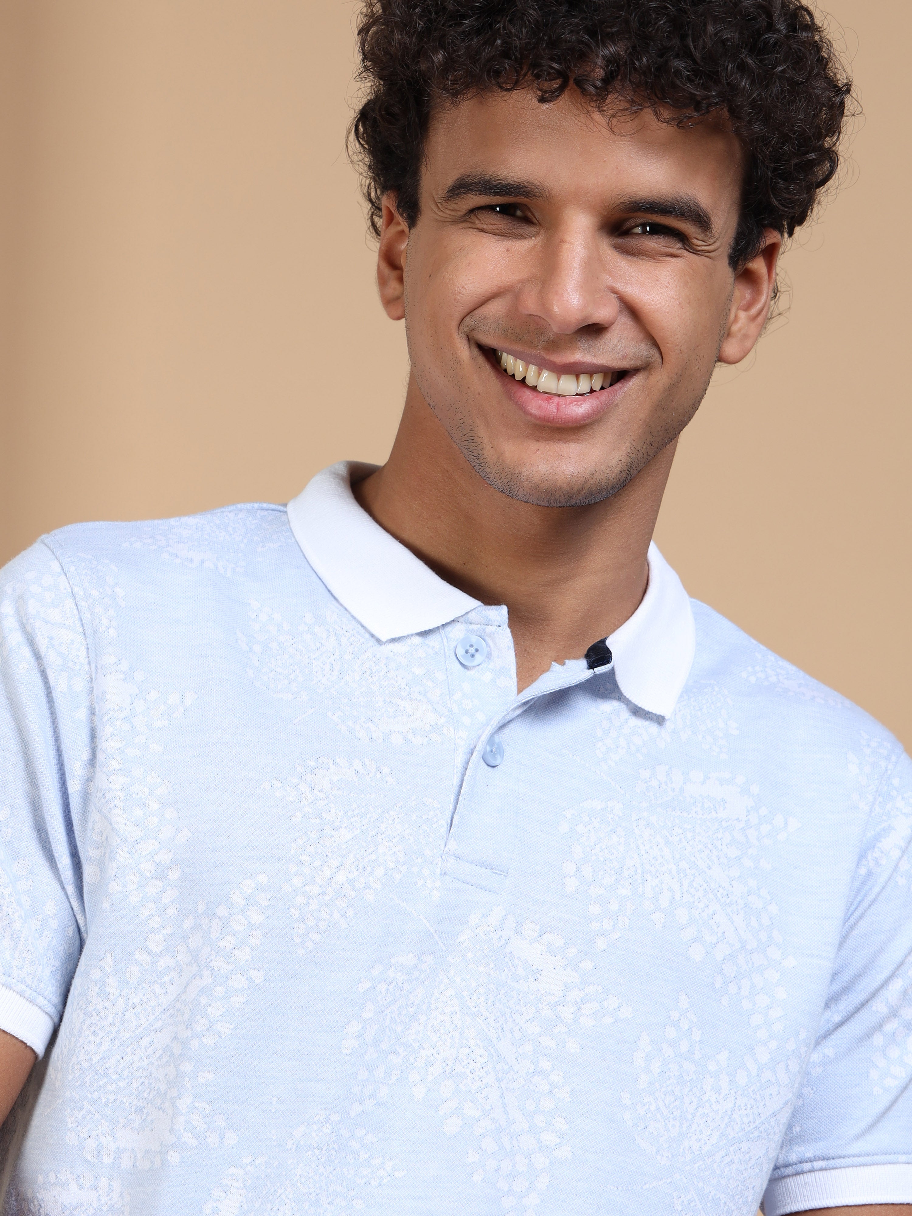 MEN'S BLUE SLIM FIT POLO T SHIRT