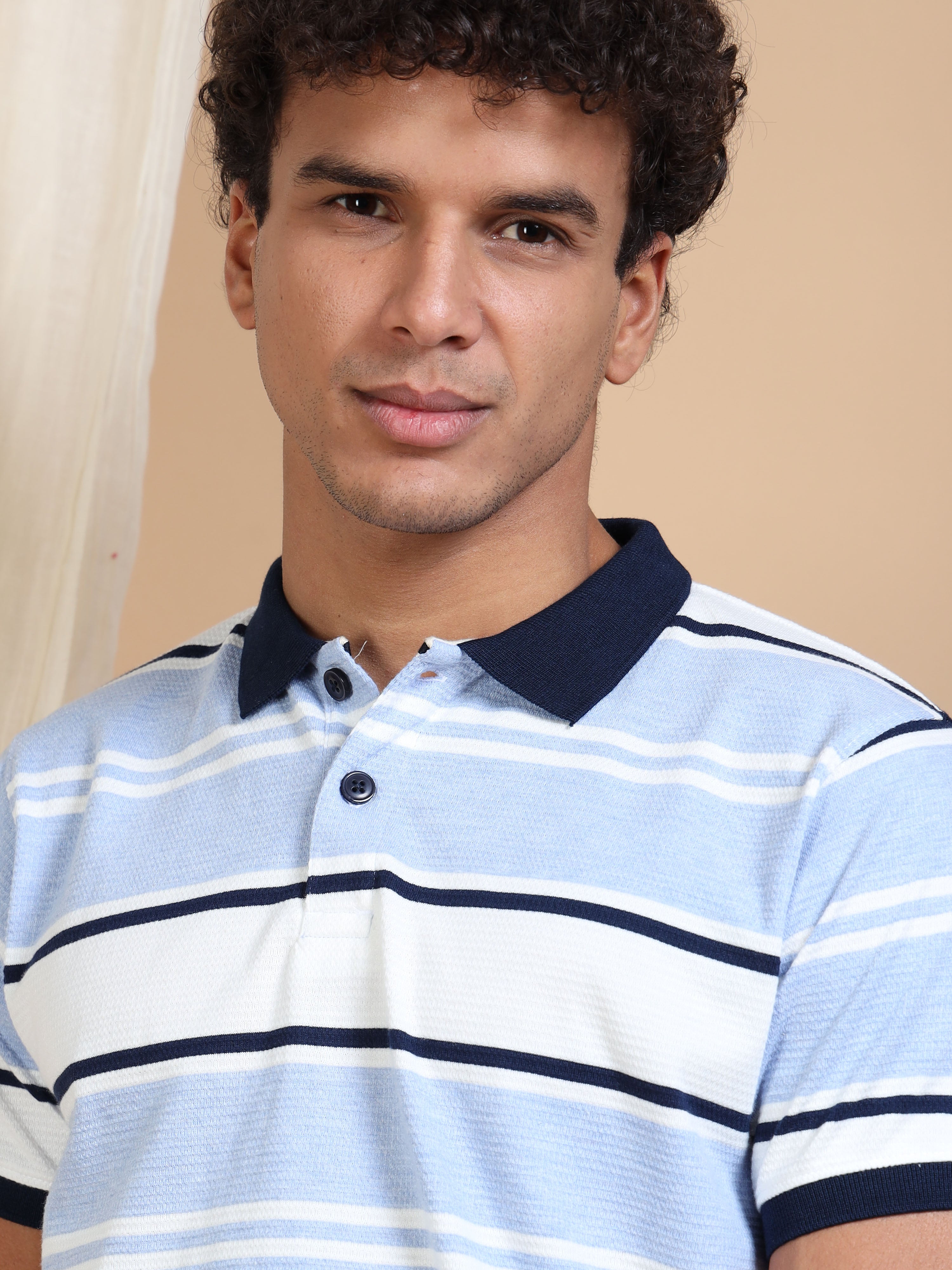 MEN'S SKY BLUE SLIM FIT POLO TSHIRT