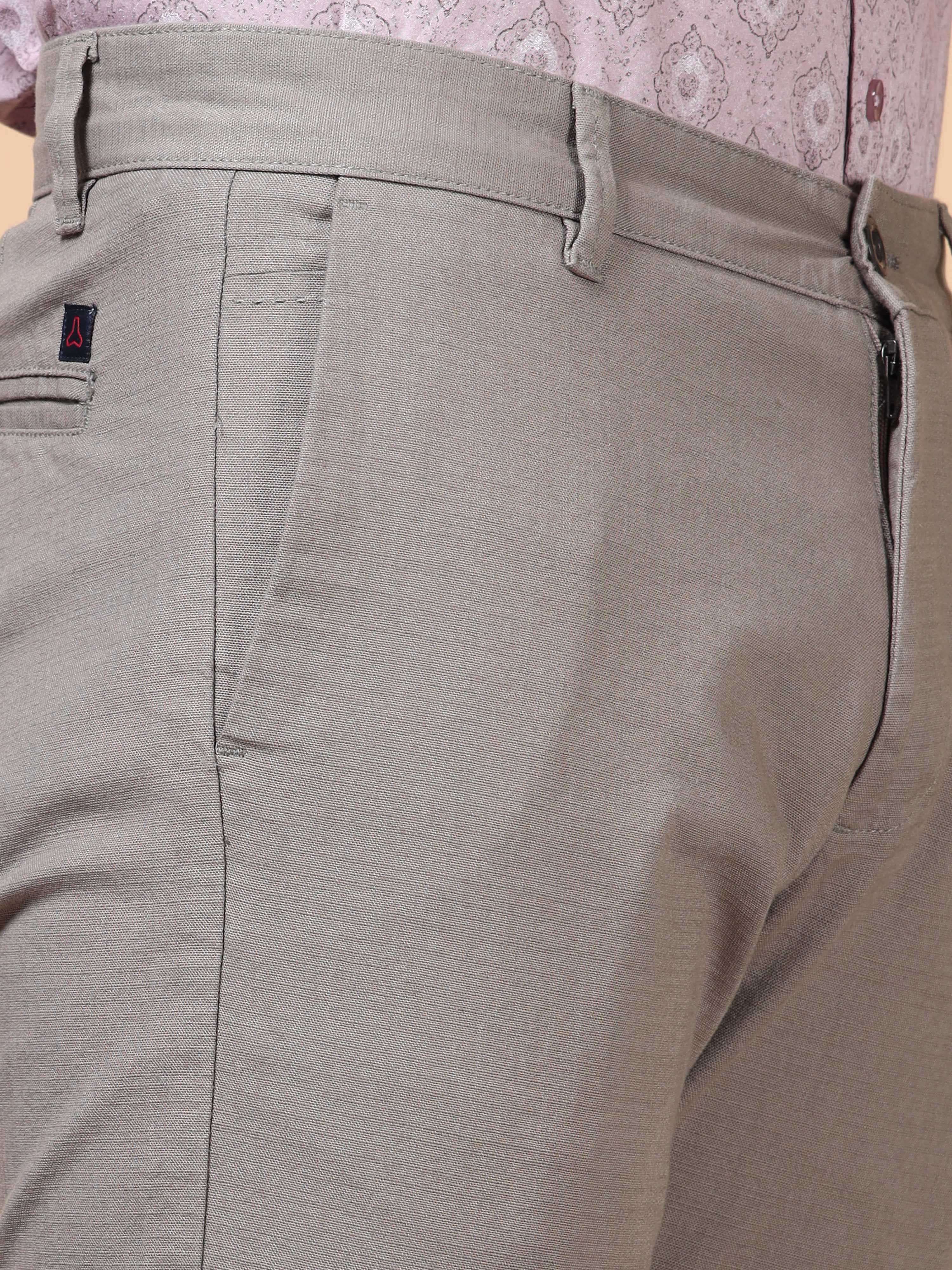 MEN'S DK.GREY SOLID SLIM FIT TROUSER