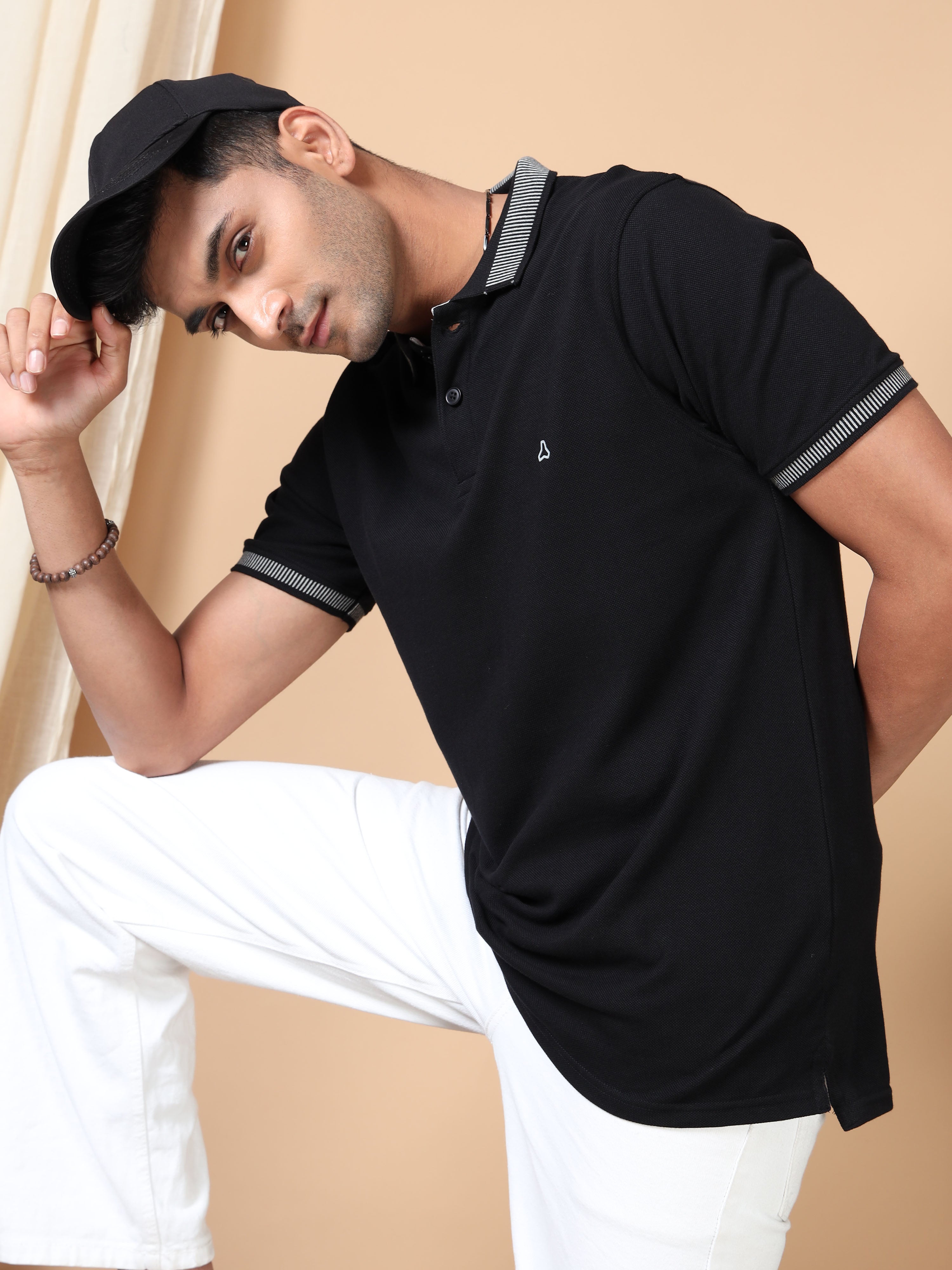 MEN'S BLACK SLIM FIT POLO TSHIRT