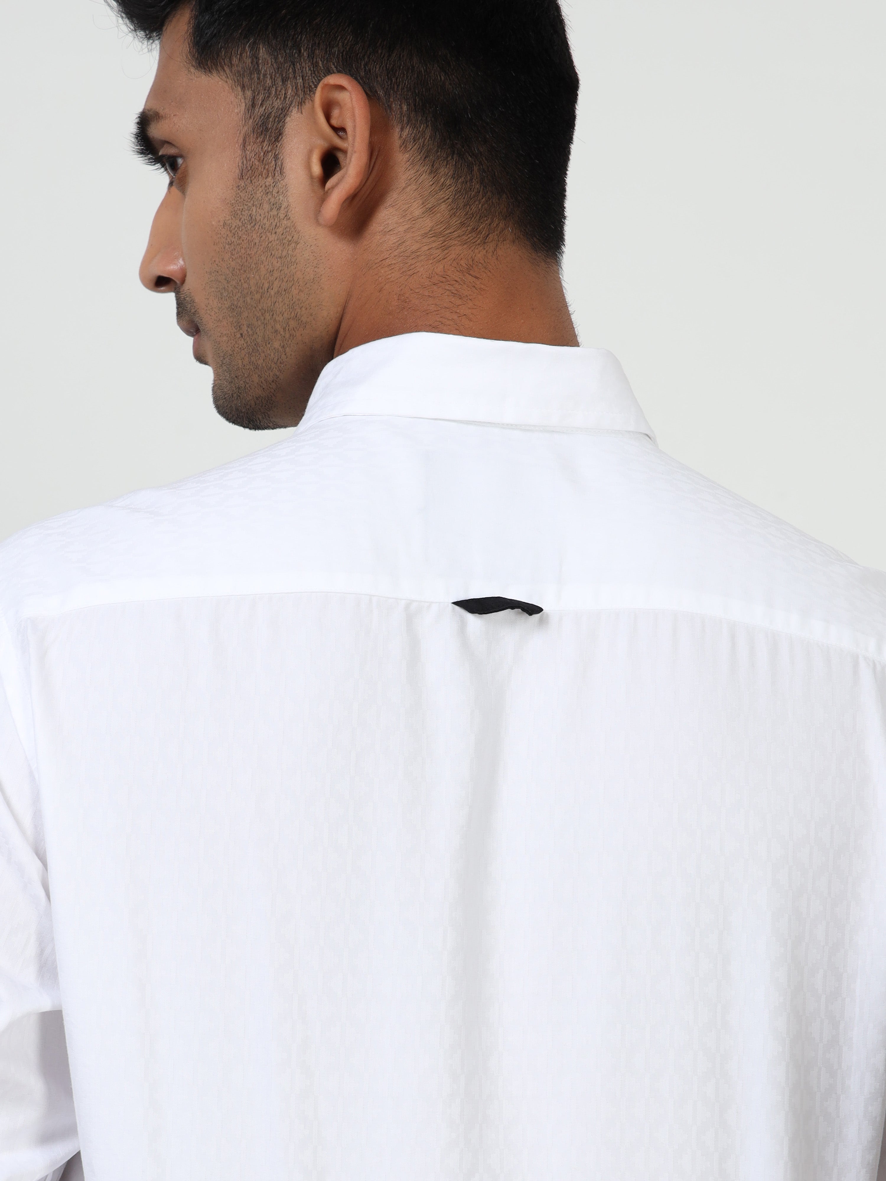 MEN'S WHITE SOLID SLIM FIT SHIRT