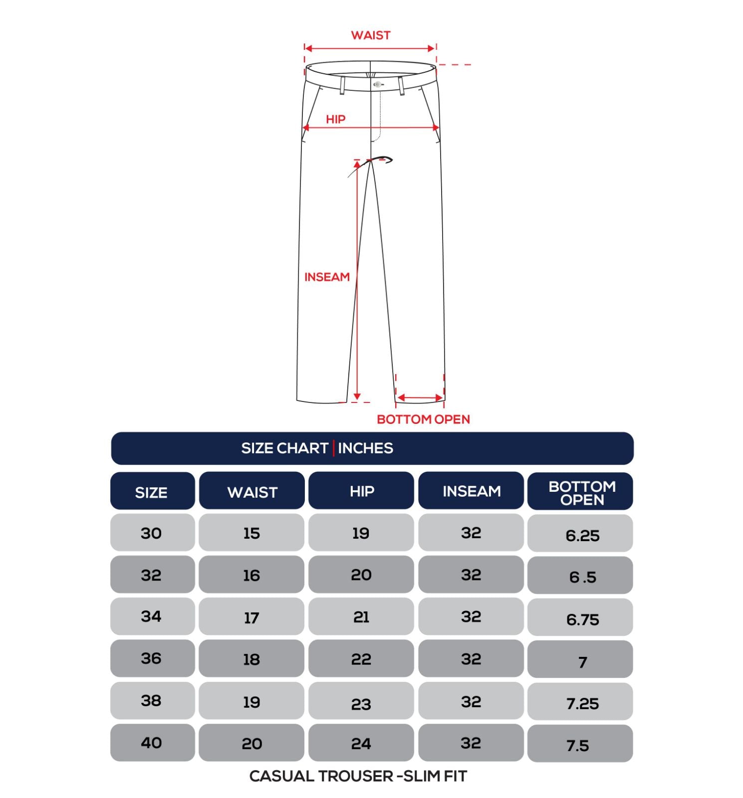 Size Chart 1