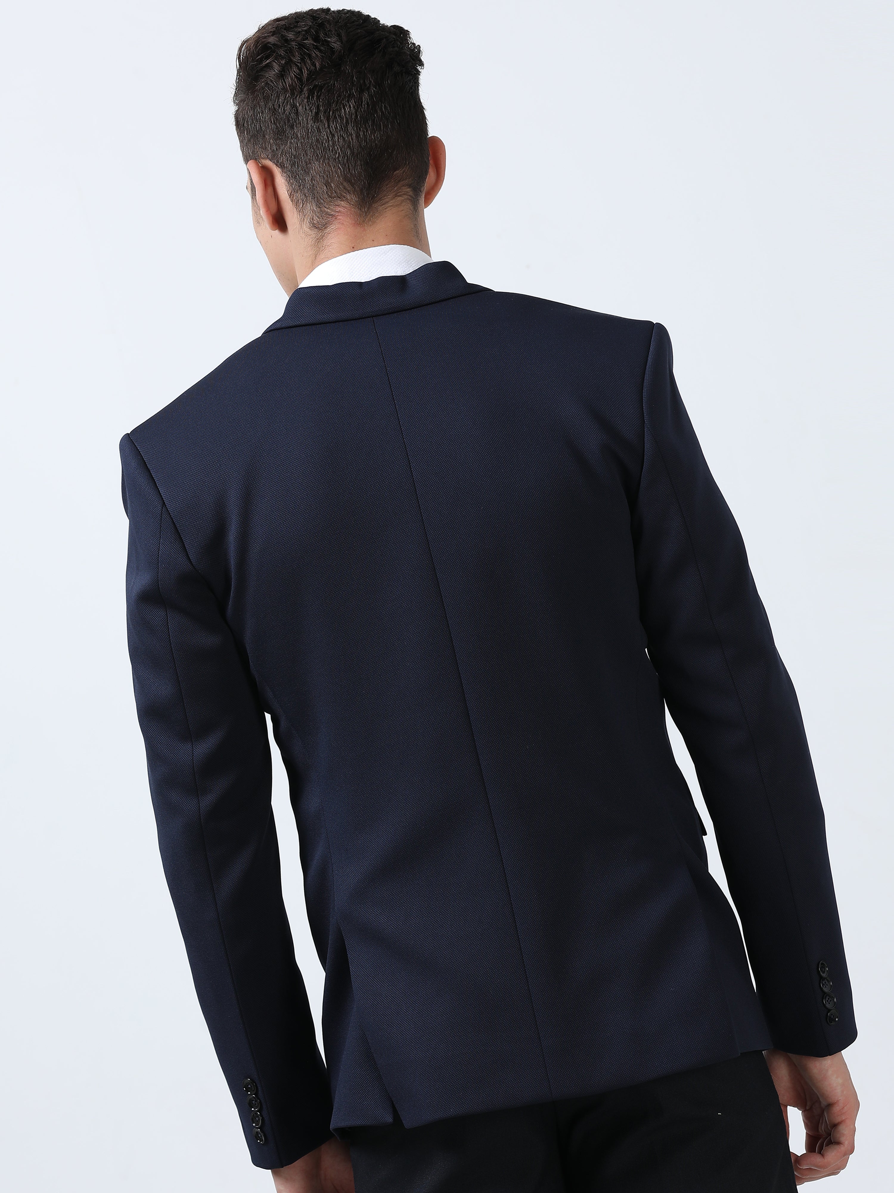 MEN'S DK.NAVY SOLID SLIM FIT BLAZER