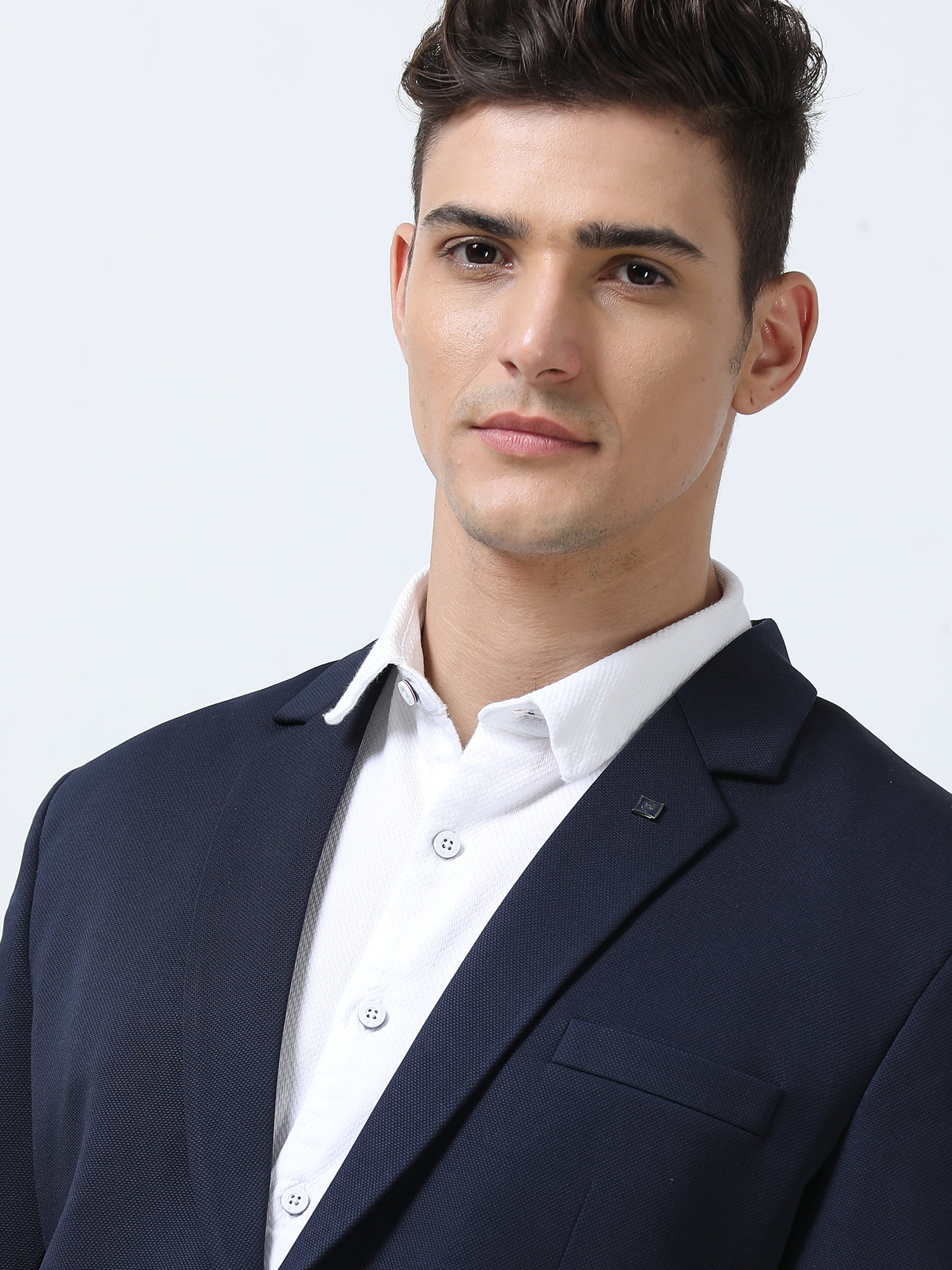 MEN'S DK.NAVY SOLID SLIM FIT BLAZER