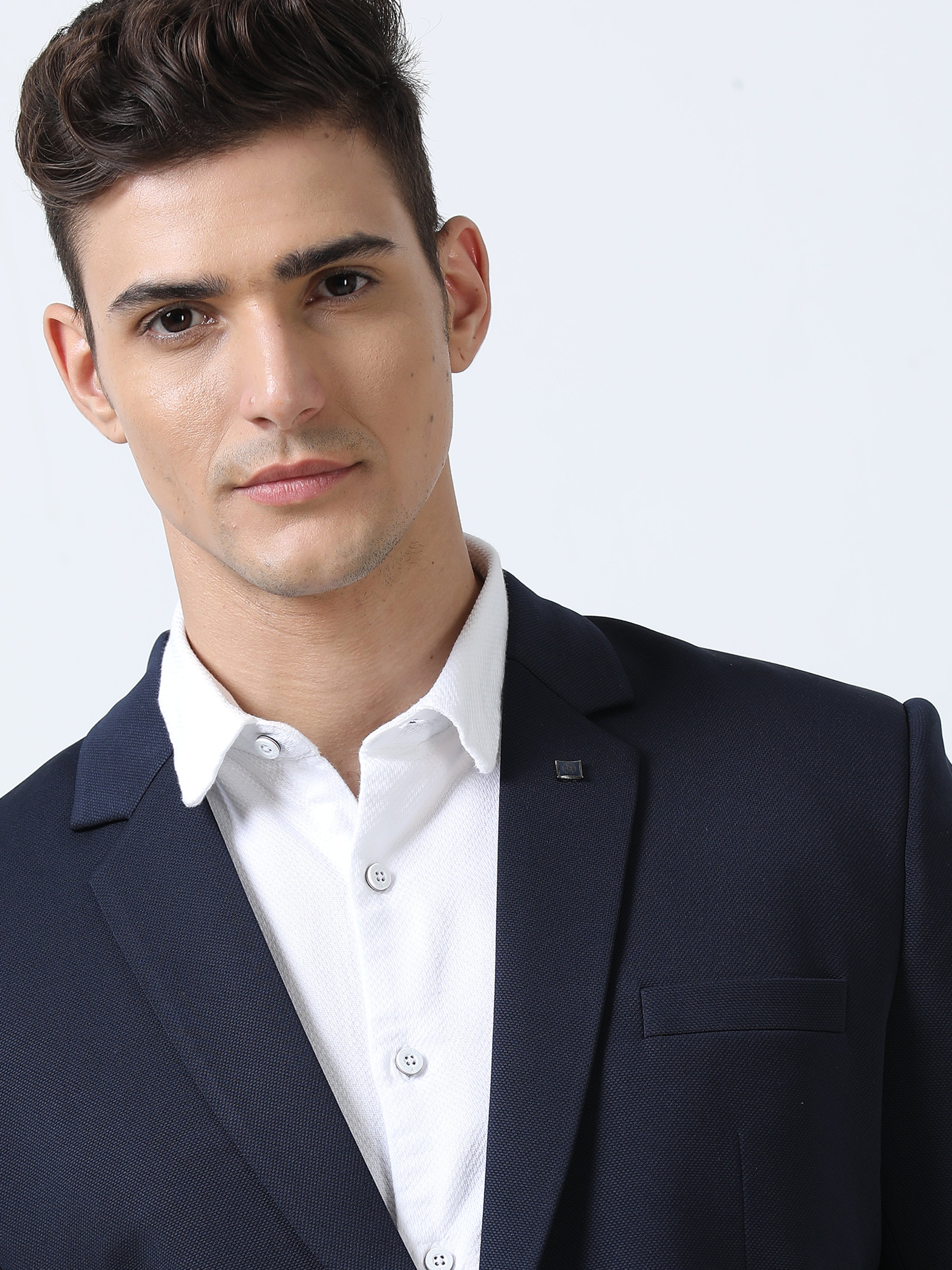 MEN'S DK.NAVY SOLID SLIM FIT BLAZER