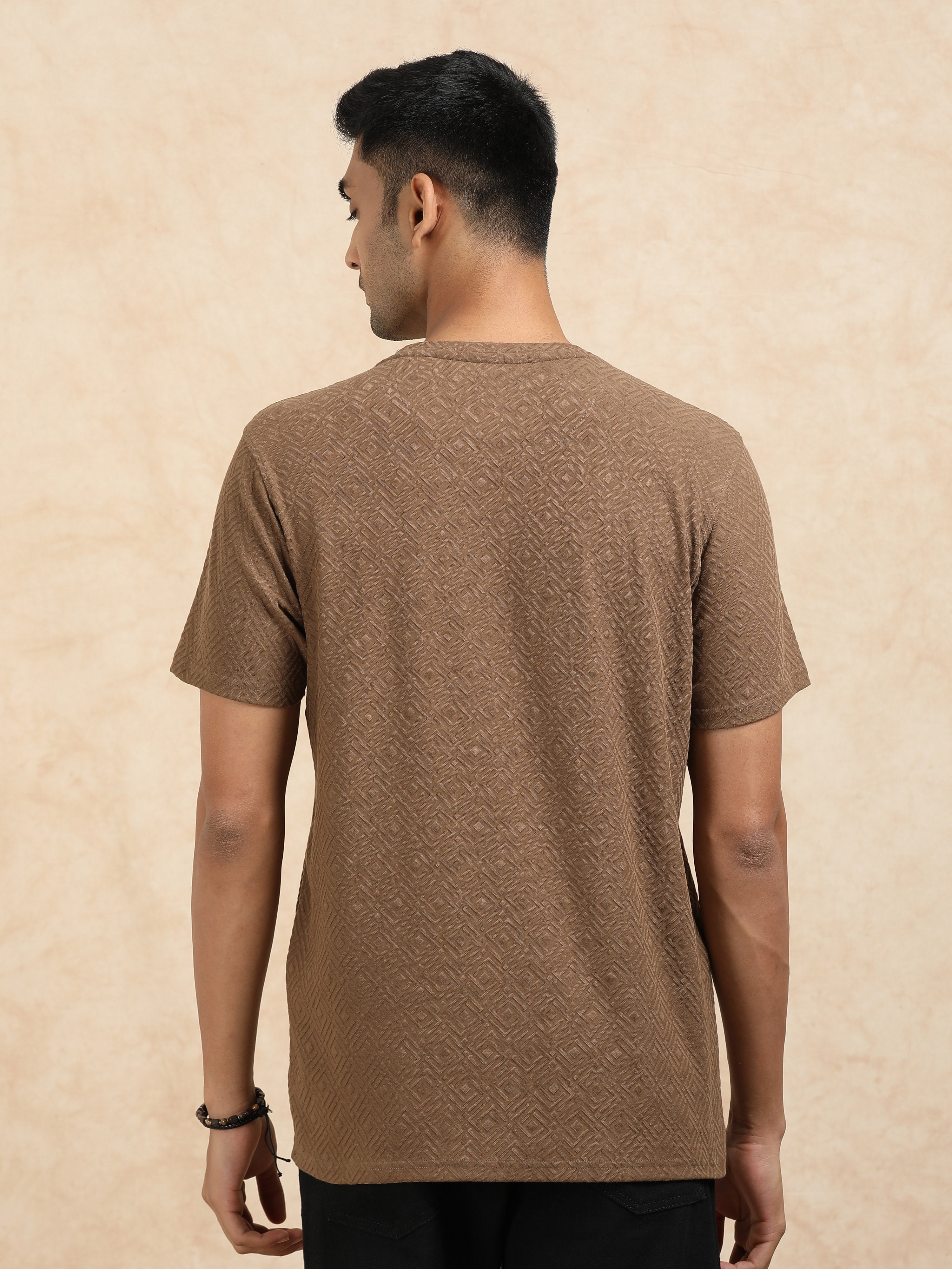 MEN'S BROWN SLIM FIT T SHIRT
