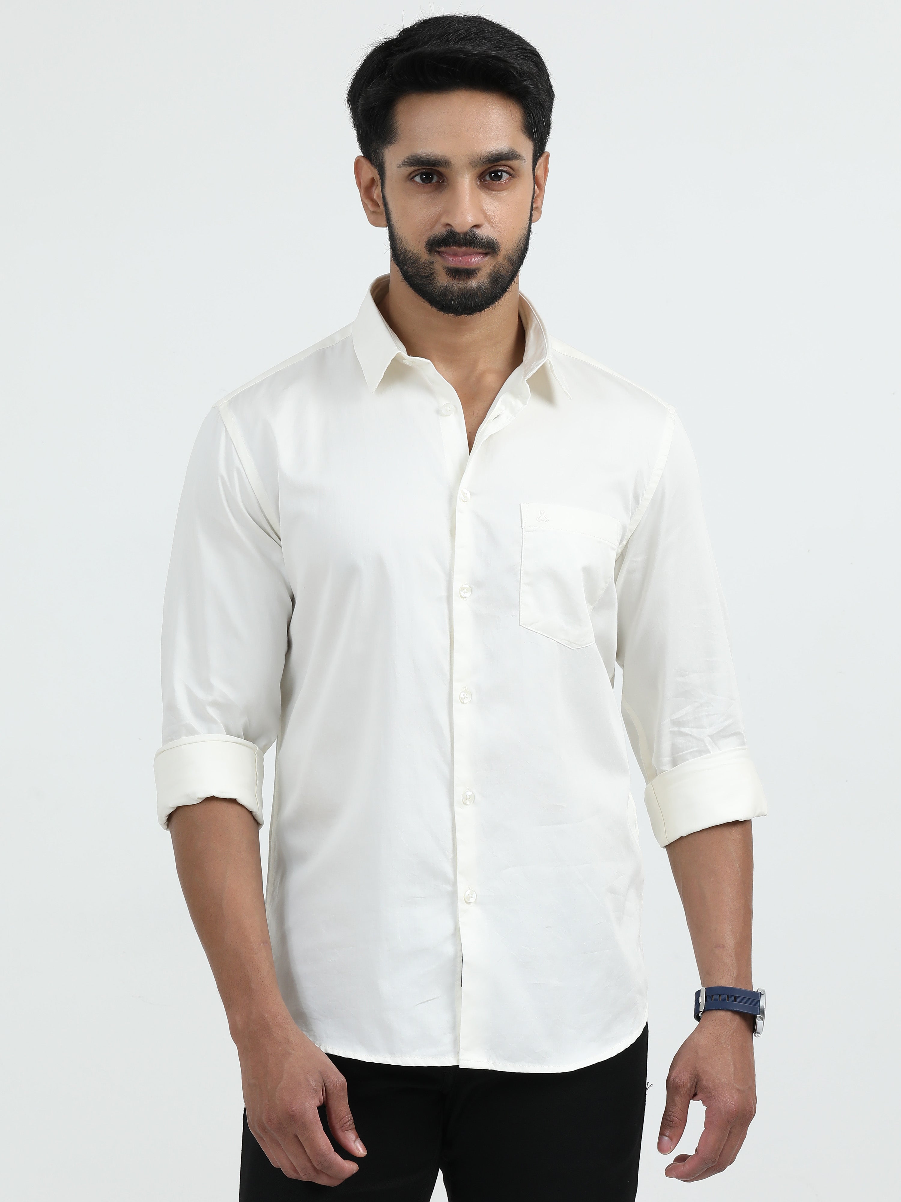MEN'S FAWN SOLID SLIM FIT SHIRT