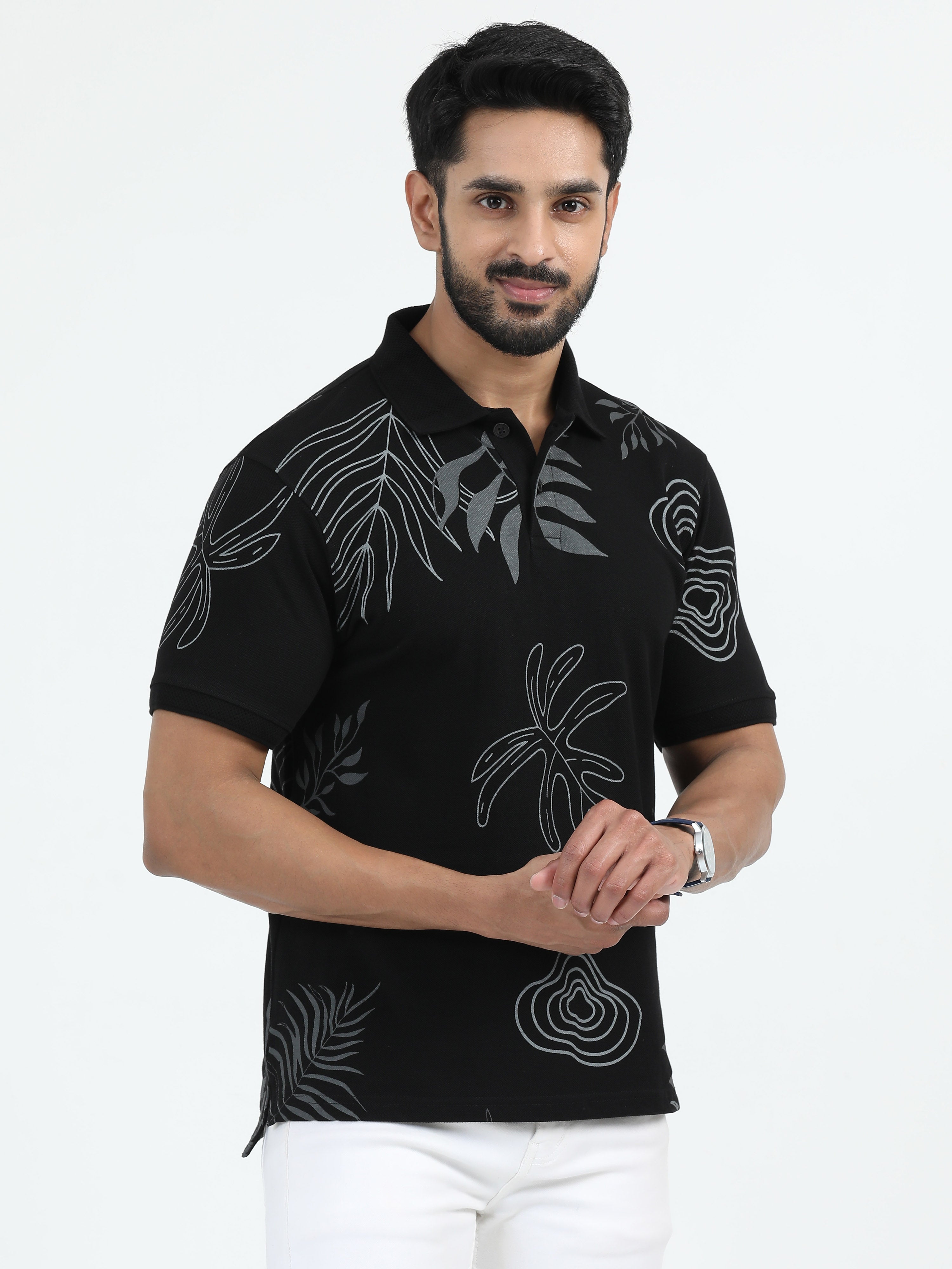 MEN'S BLACK SLIM FIT POLO T-SHIRT