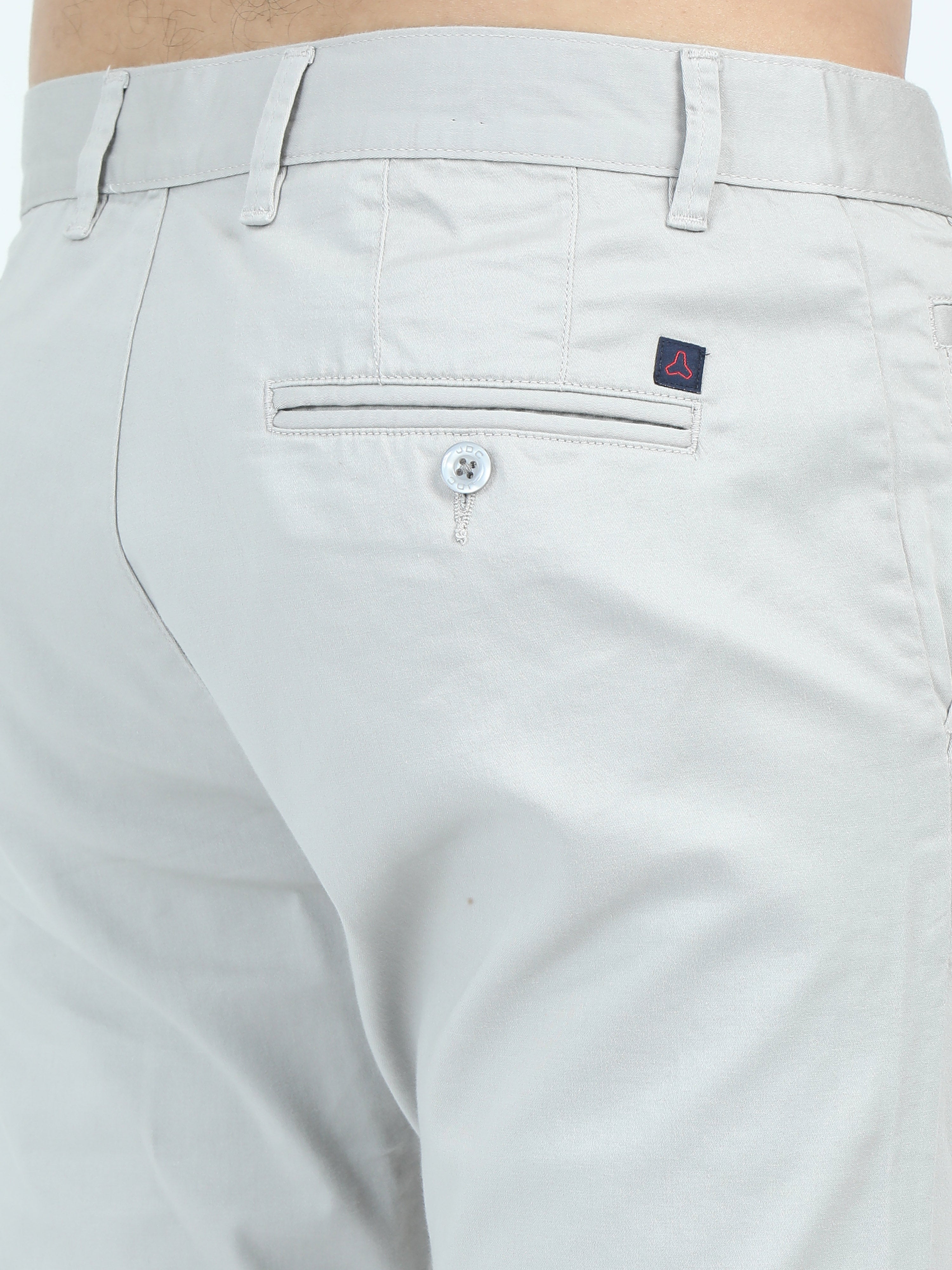 MEN'S LT.GREY SOLID SLIM FIT TROUSER