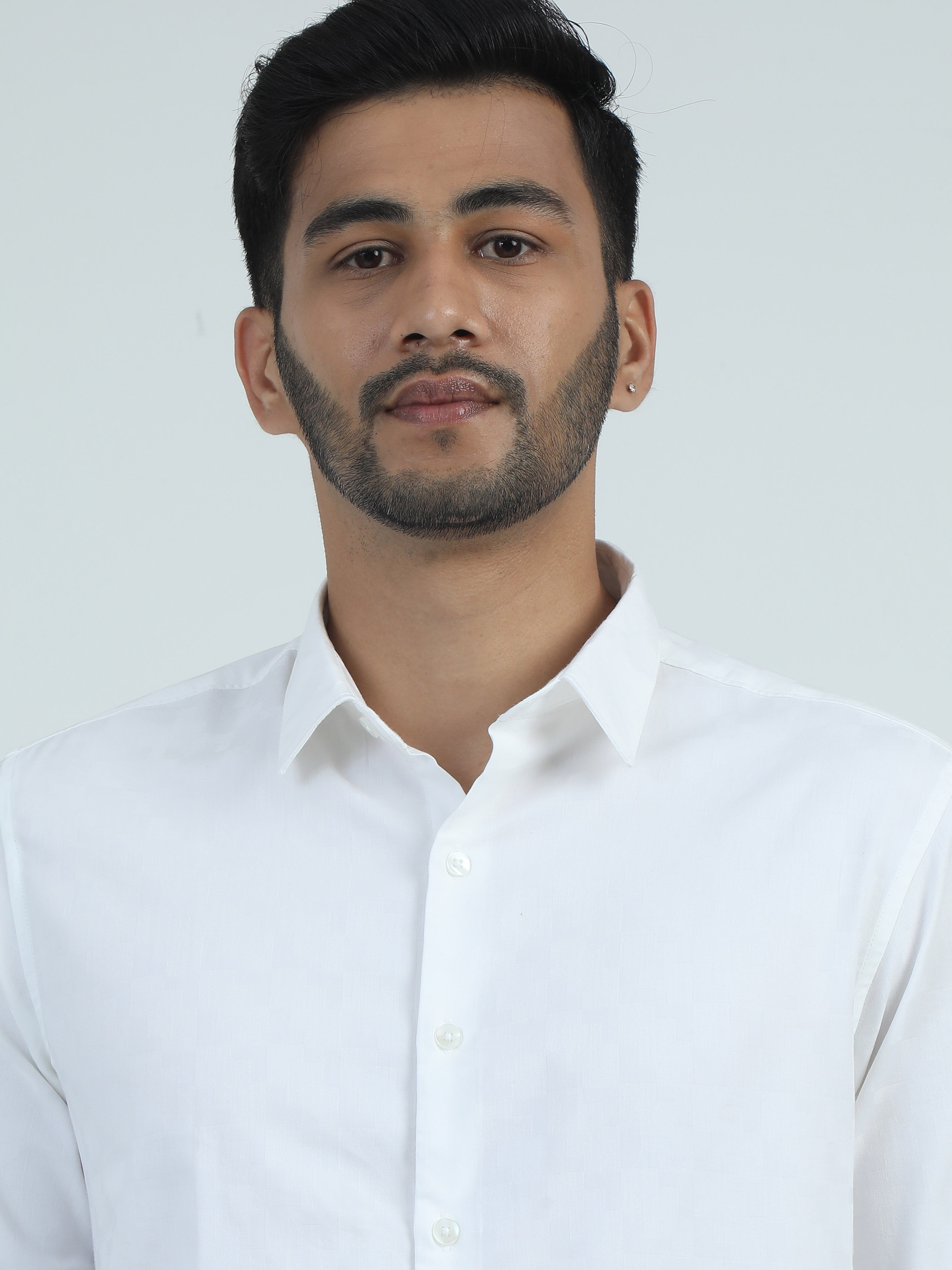 MEN'S WHITE PLAIN SLIM FIT SHIRT