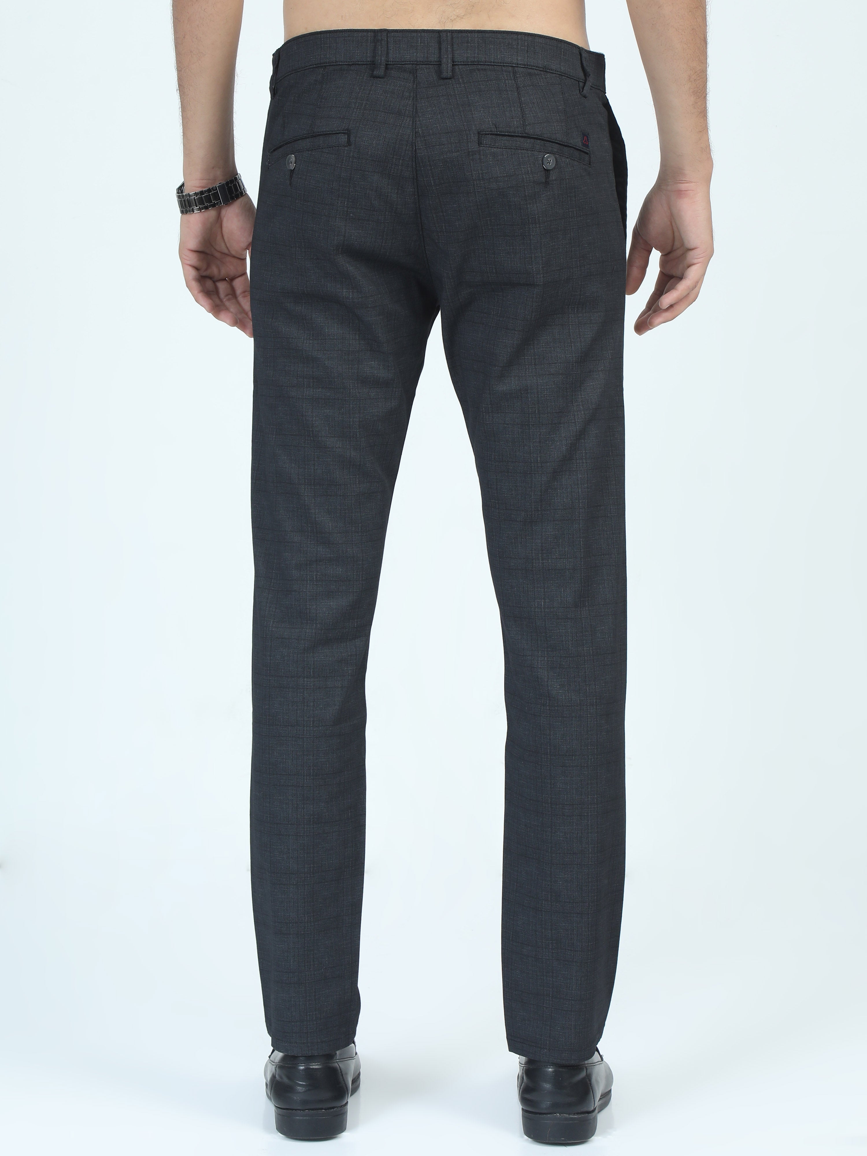 MEN'S BLACK SOLID SLIM FIT TROUSER