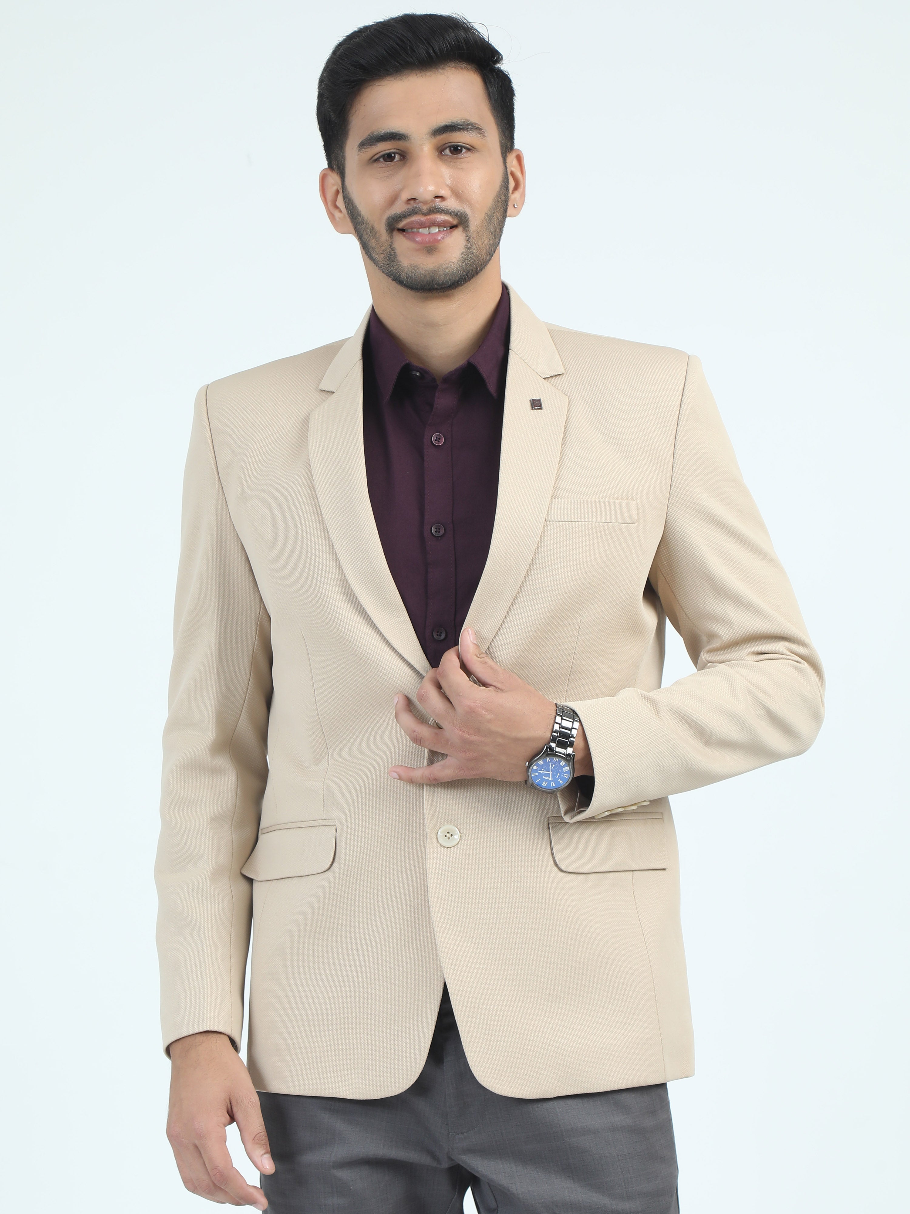 MEN'S SANDEL SOLID SLIM FIT BLAZER