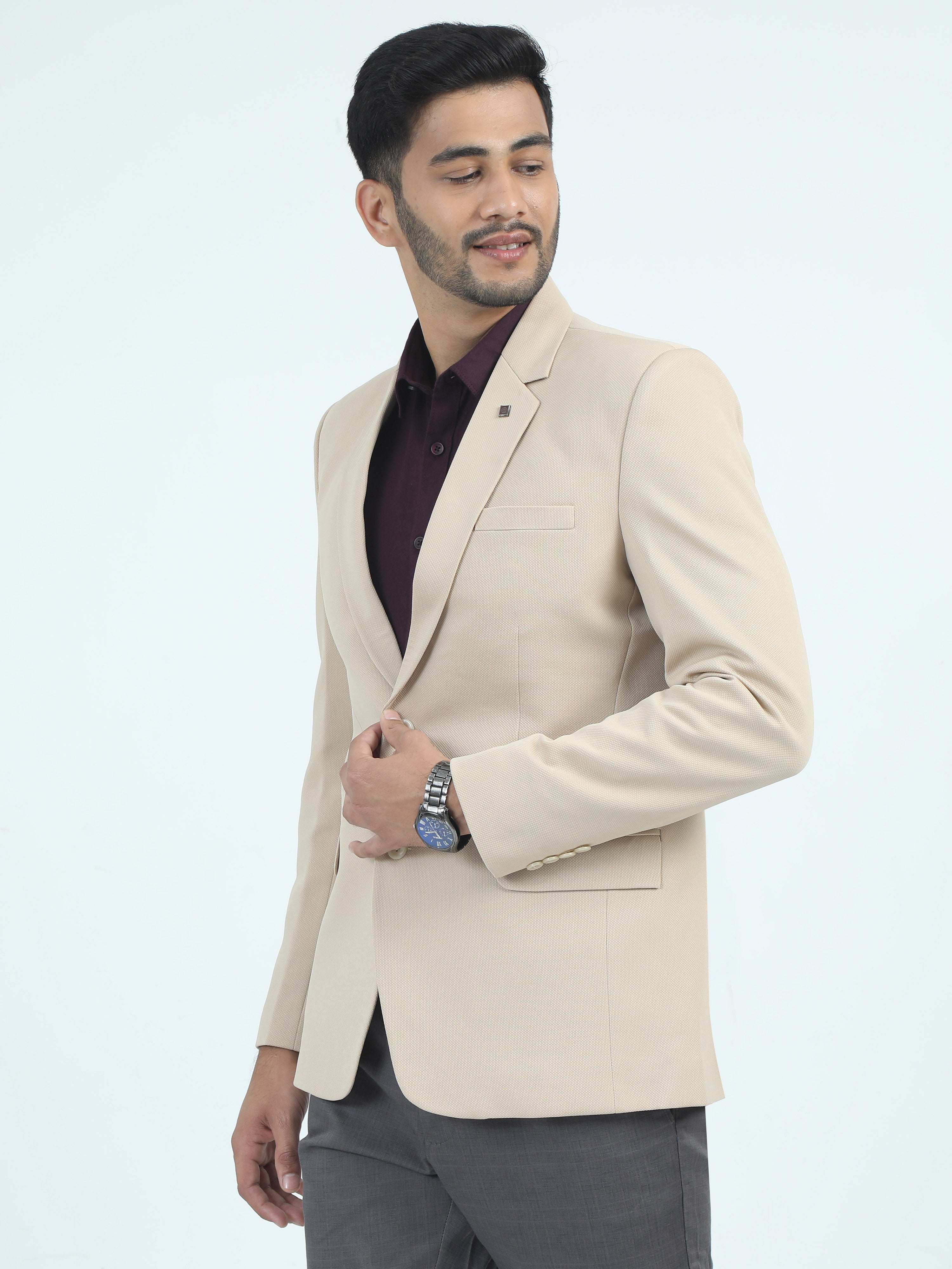 MEN'S SANDEL SOLID SLIM FIT BLAZER