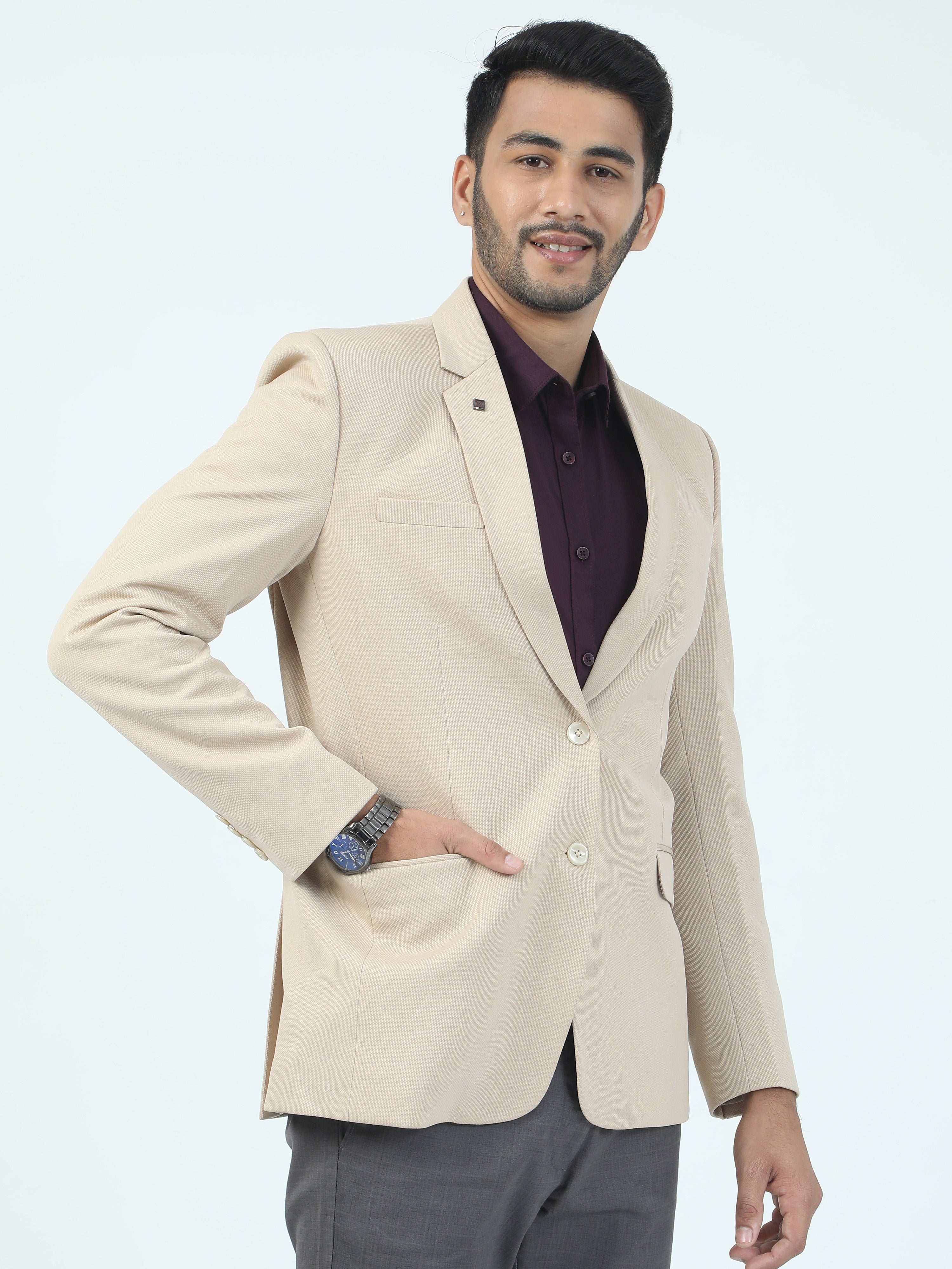 MEN'S SANDEL SOLID SLIM FIT BLAZER