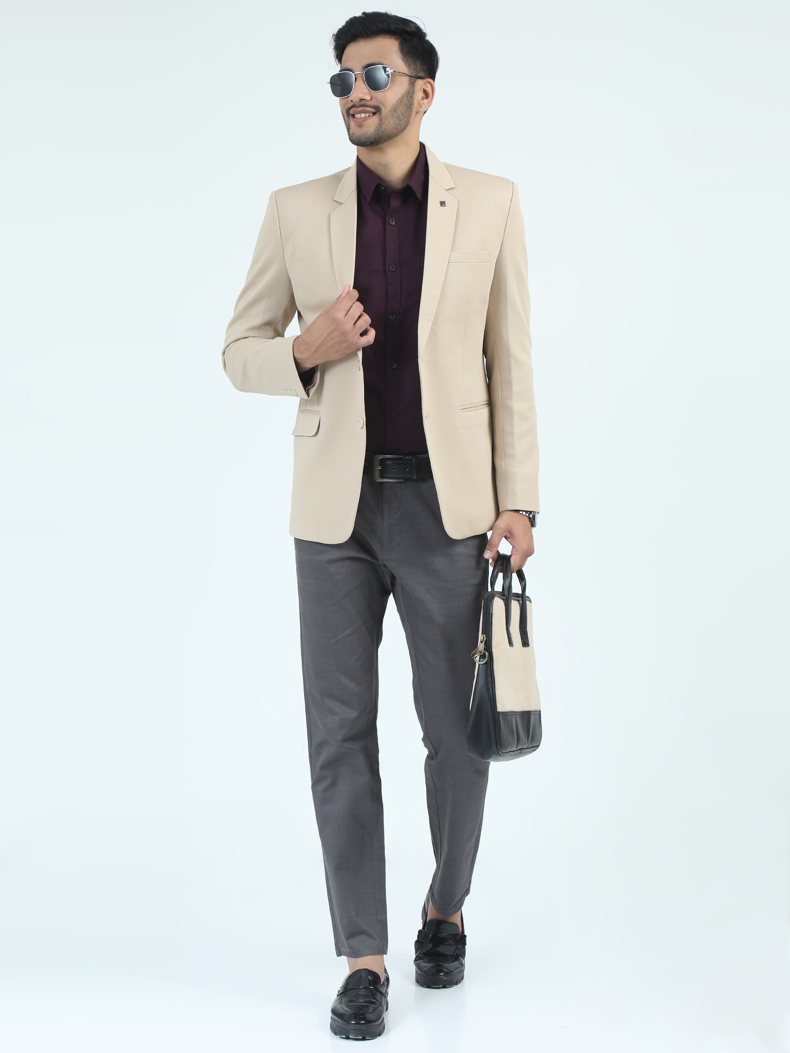 MEN'S SANDEL SOLID SLIM FIT BLAZER