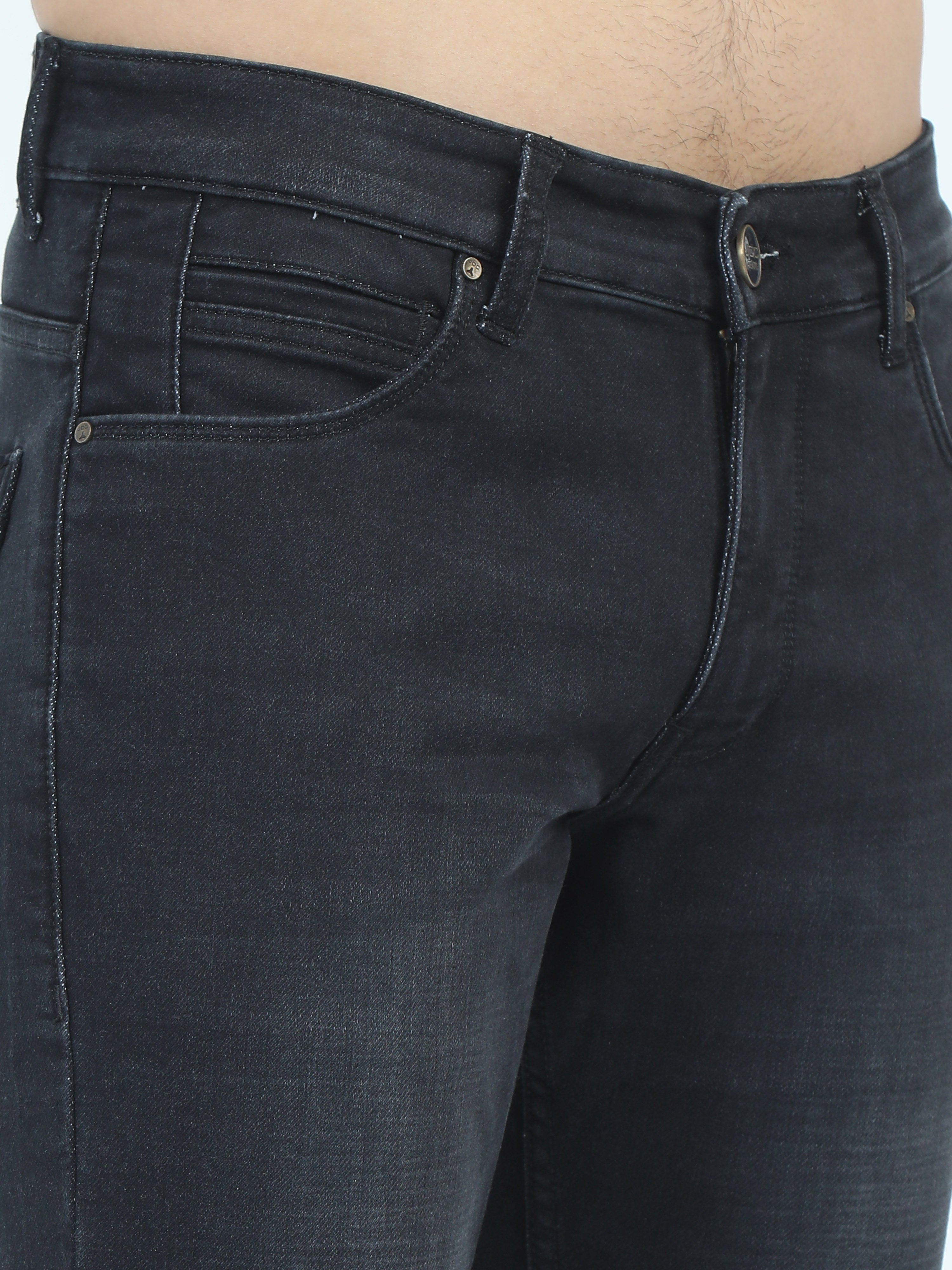 MEN'S BLACK SOLID SLIM FIT JEANS