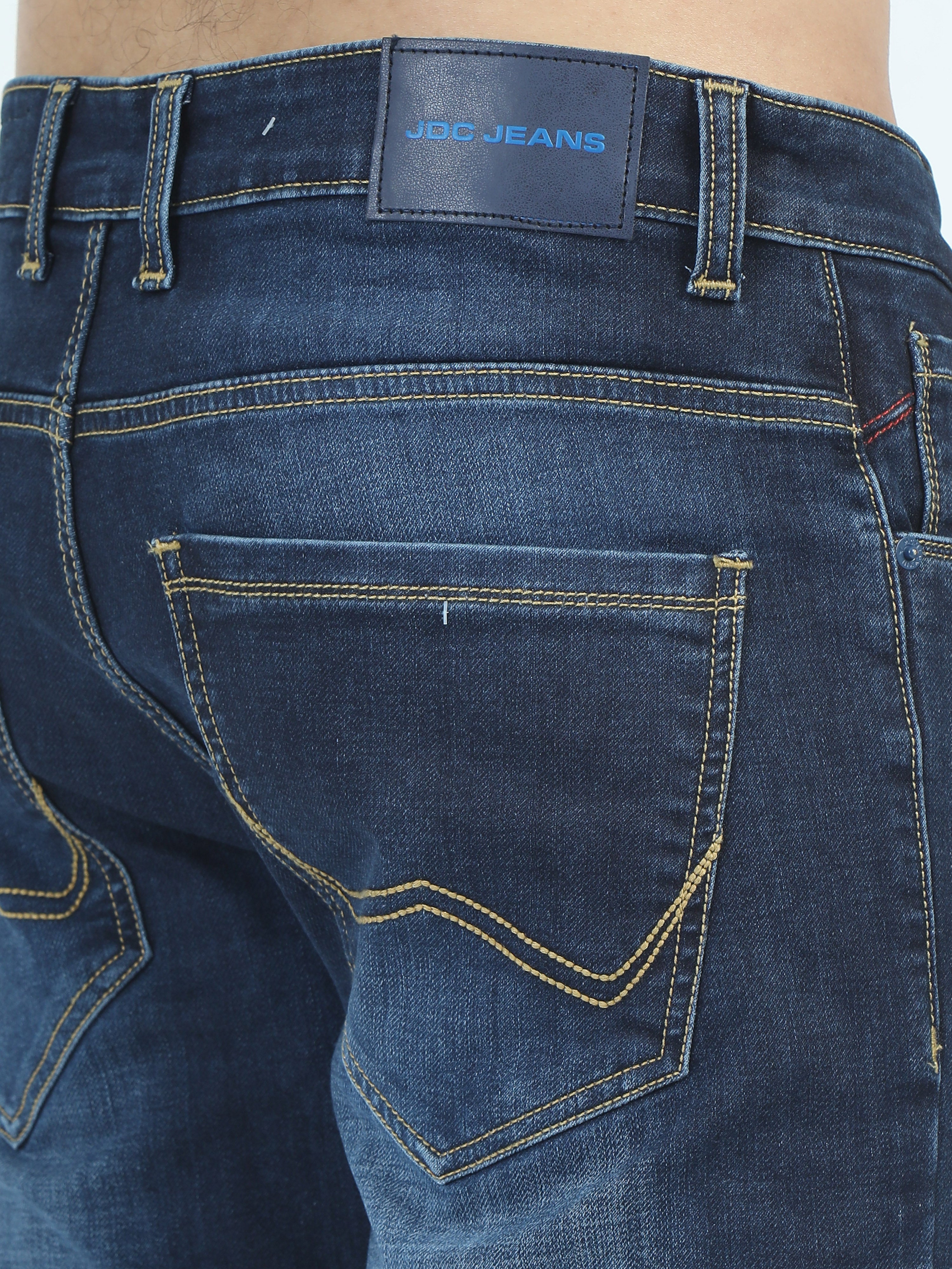 MEN'S BLUE SOLID SLIM FIT JEANS