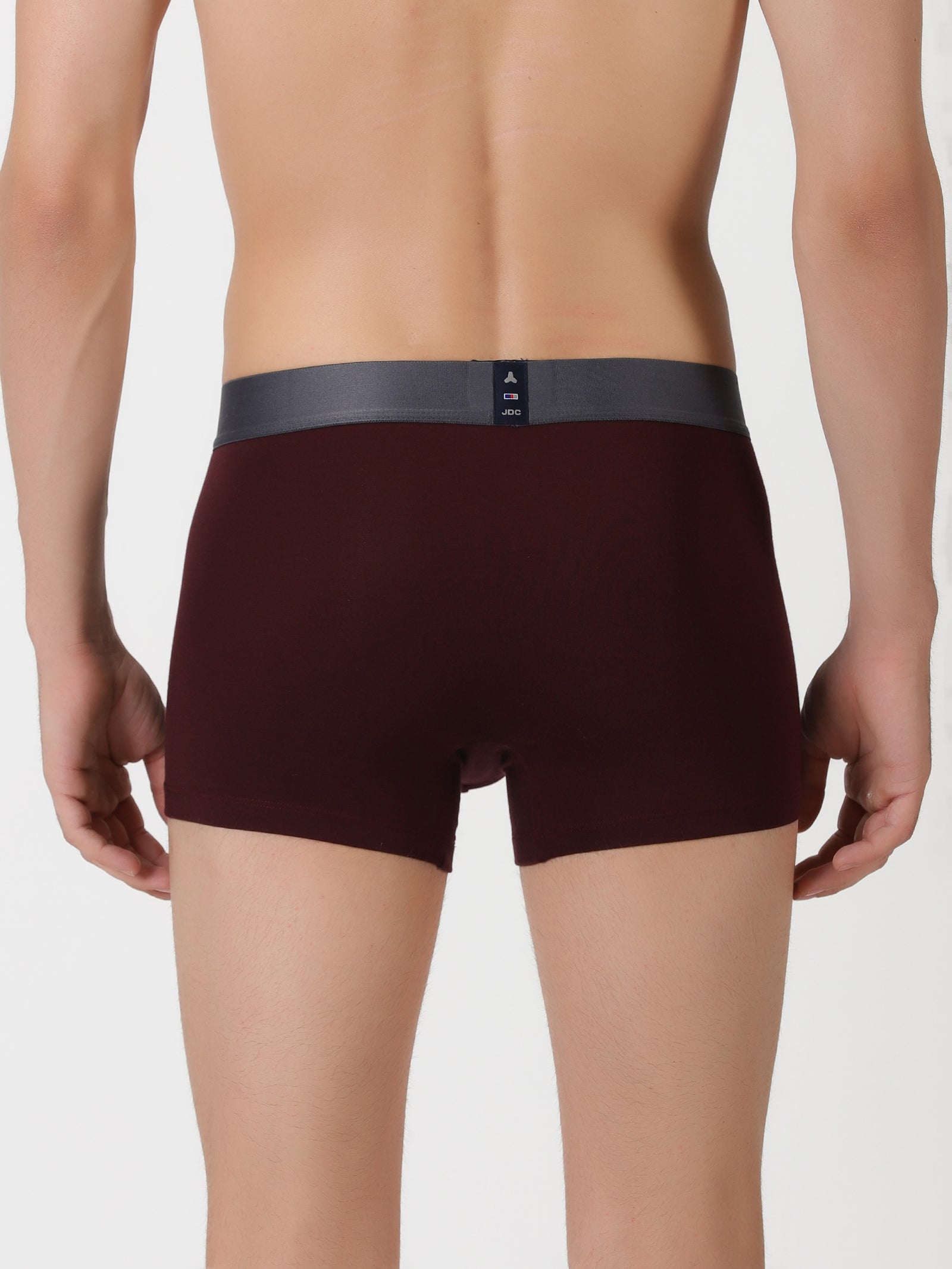 MEN'S MAROON SOLID REGULAR FIT TRUNK
