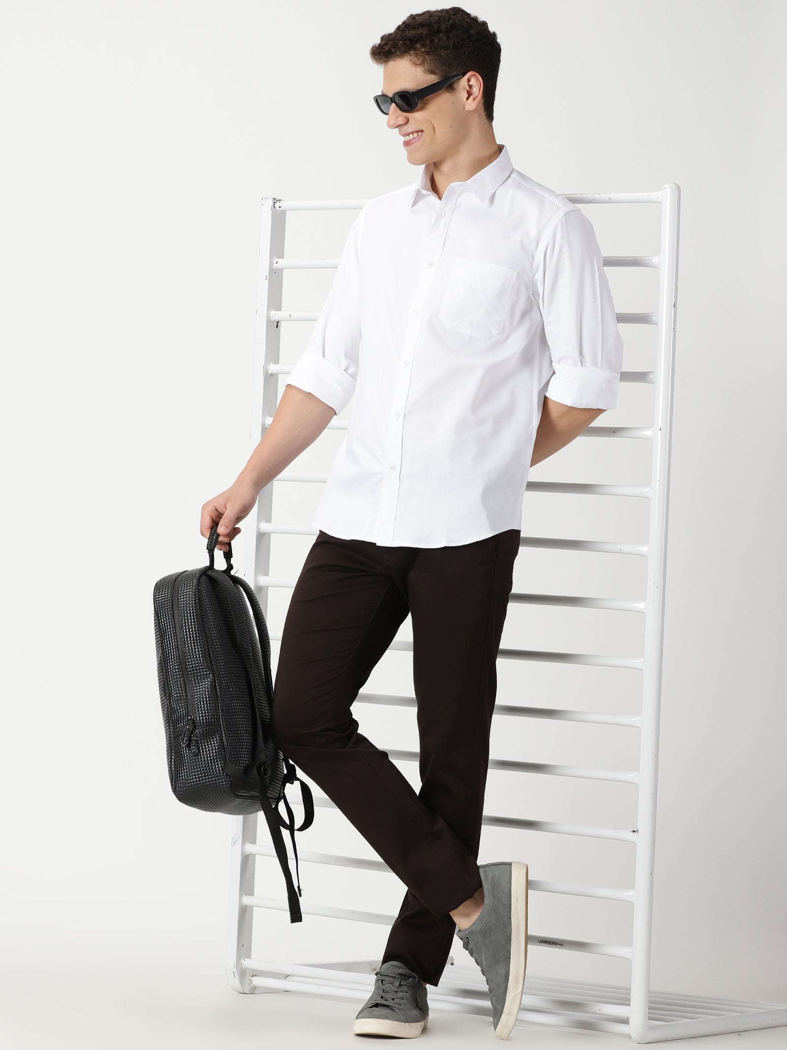 MEN'S WHITE PLAIN SLIM FIT SHIRT