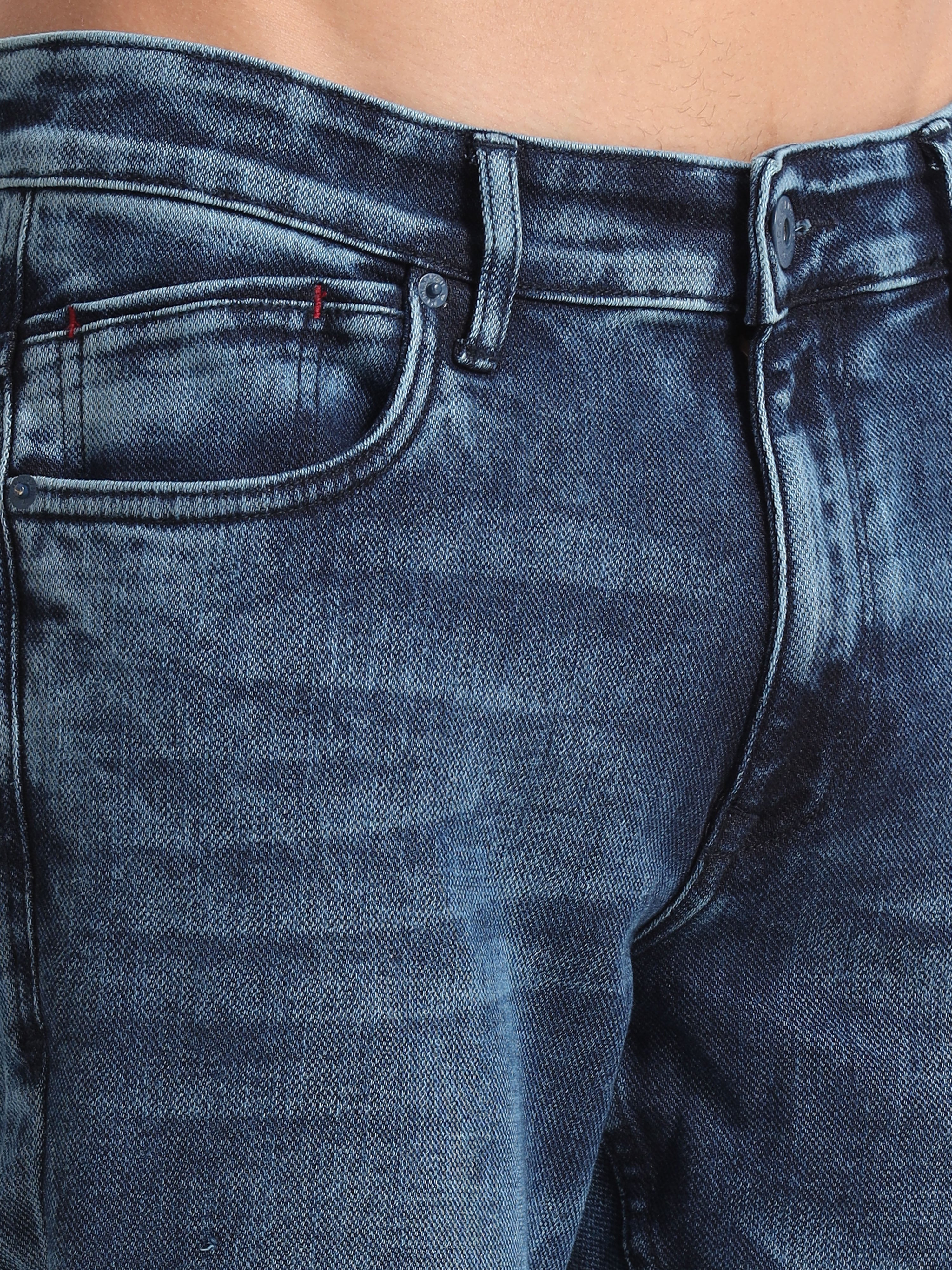 MEN'S NAVY SOLID SLIM FIT JEANS