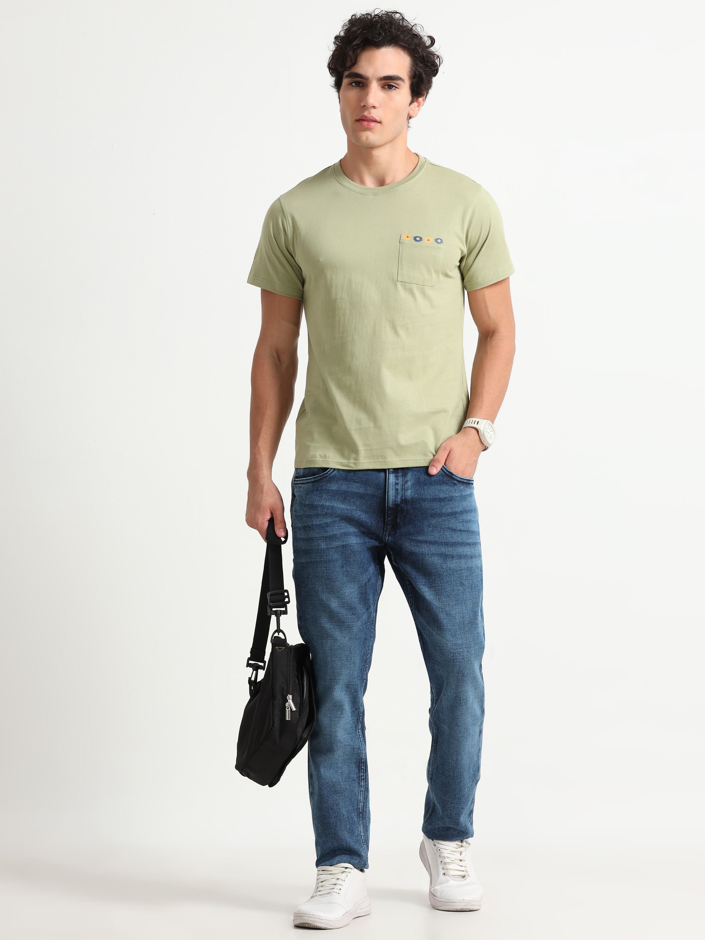 MEN'S NAVY SOLID SLIM FIT JEANS