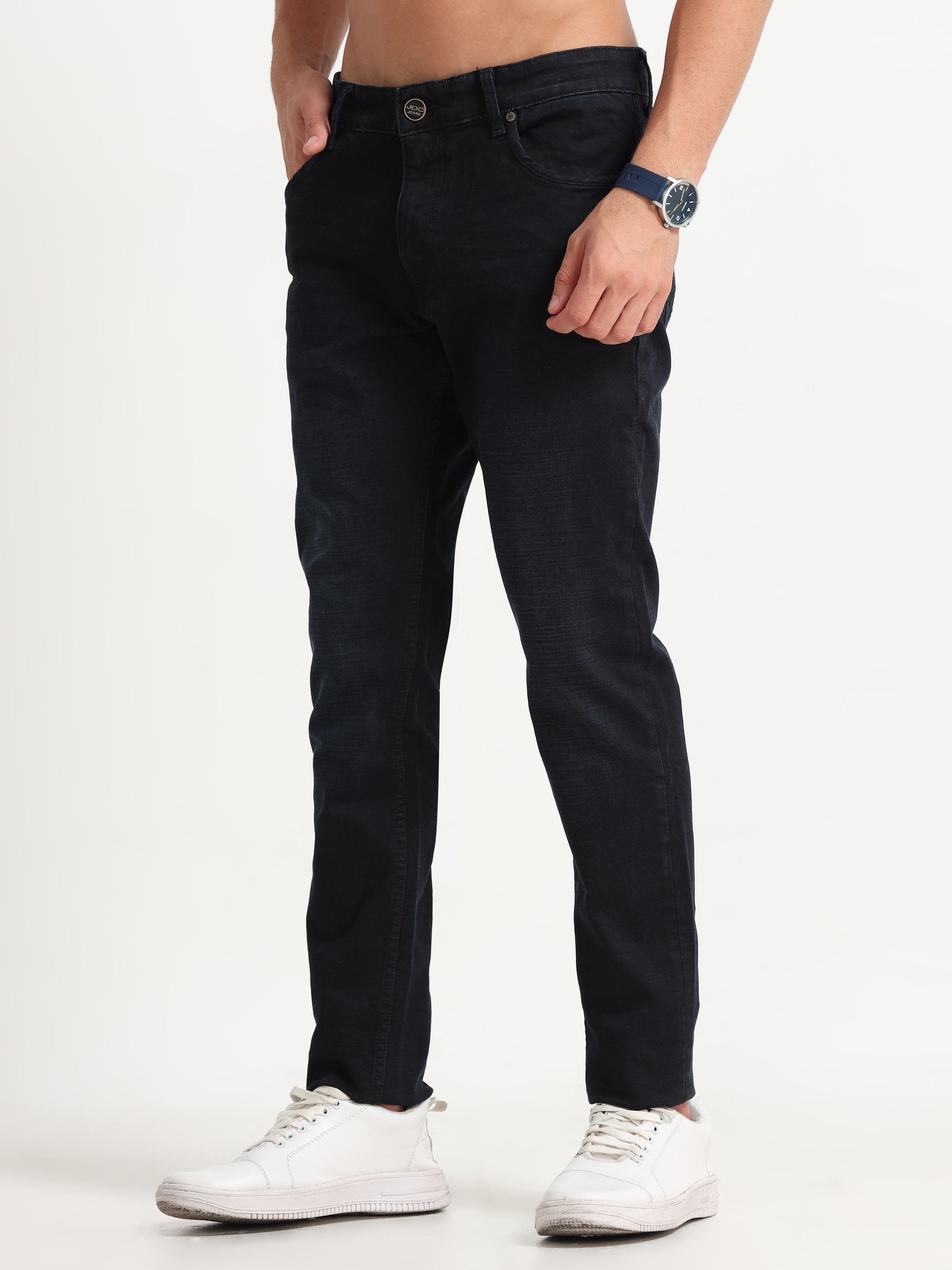 MEN'S DK.NAVY SOLID SLIM FIT JEANS