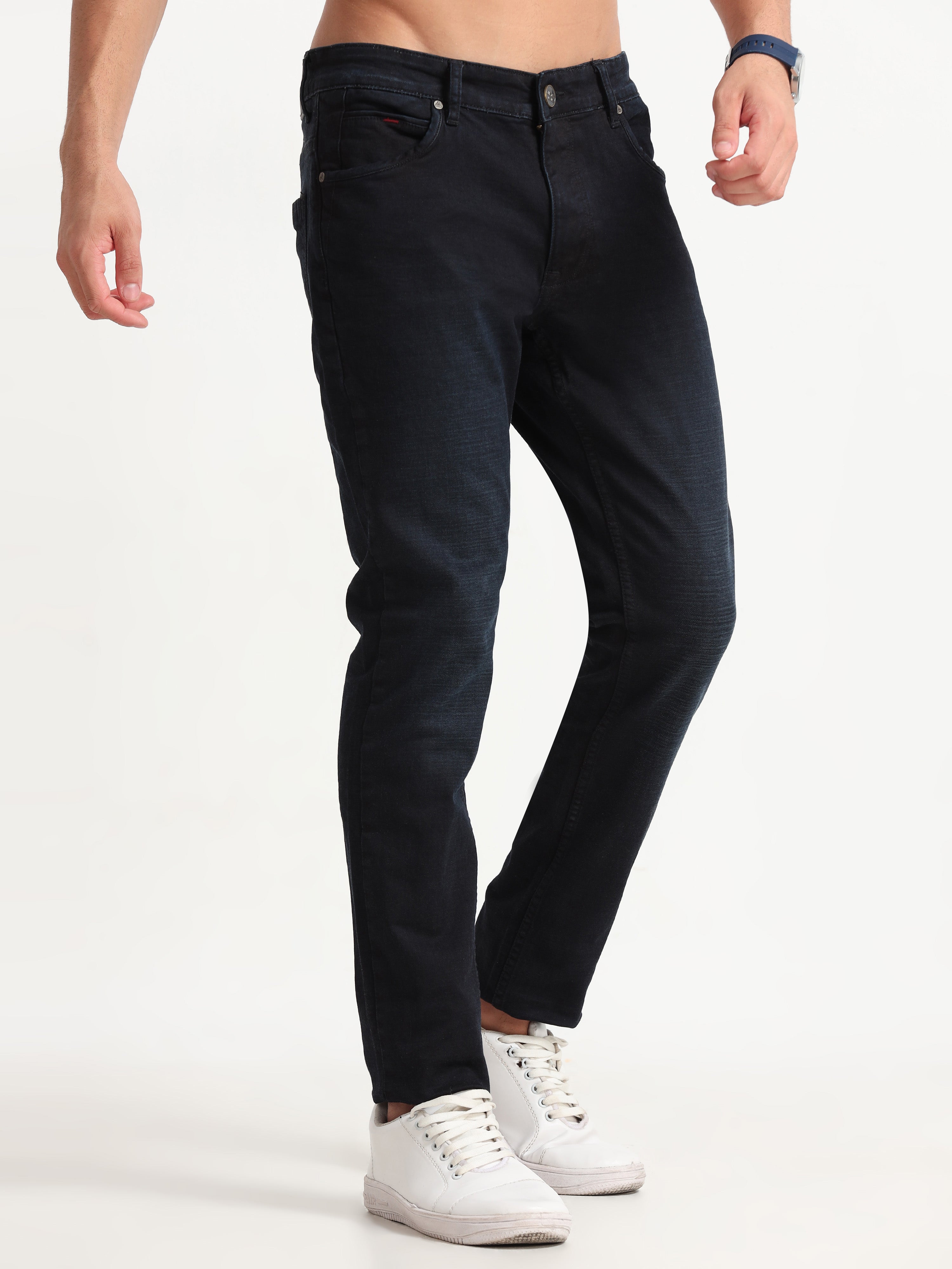 MEN'S DK.NAVY SOLID SLIM FIT JEANS
