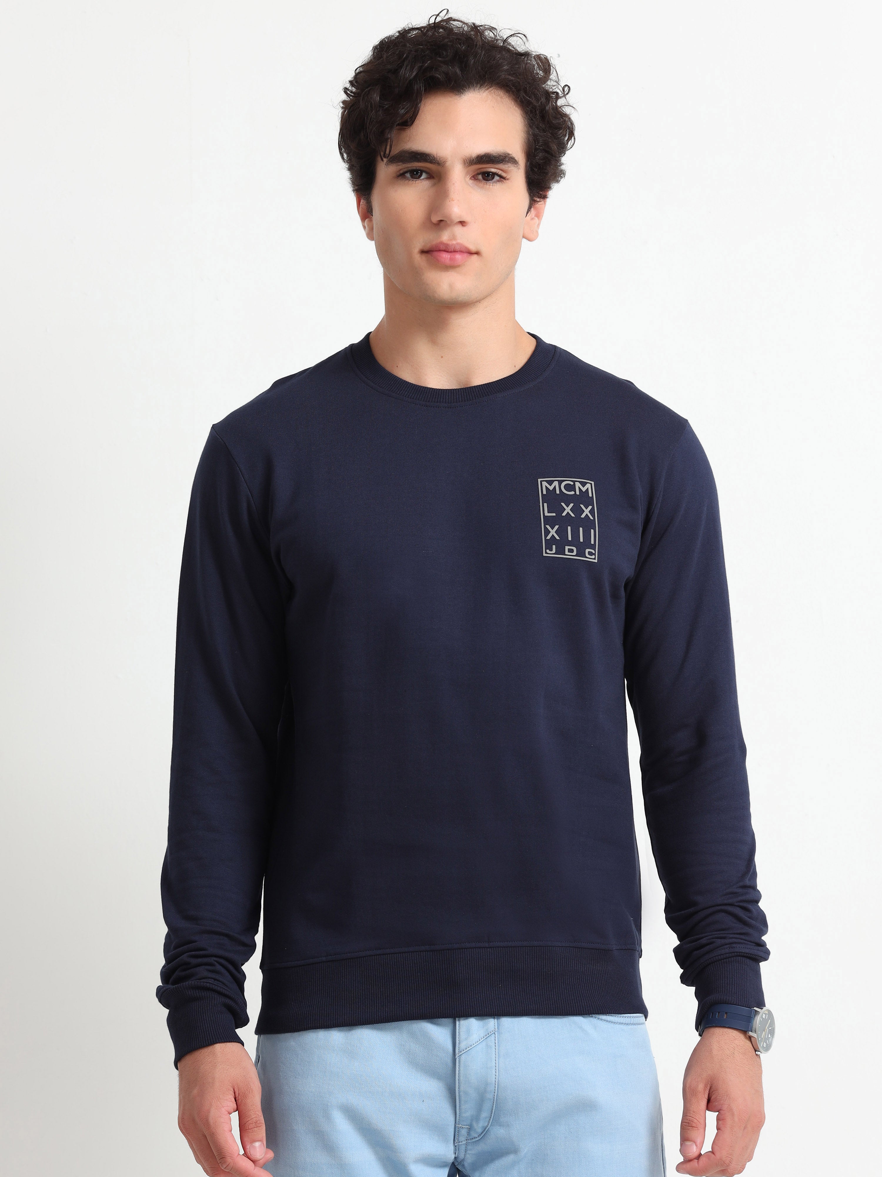 MEN'S NAVY SLIM FIT SWEAT SHIRT