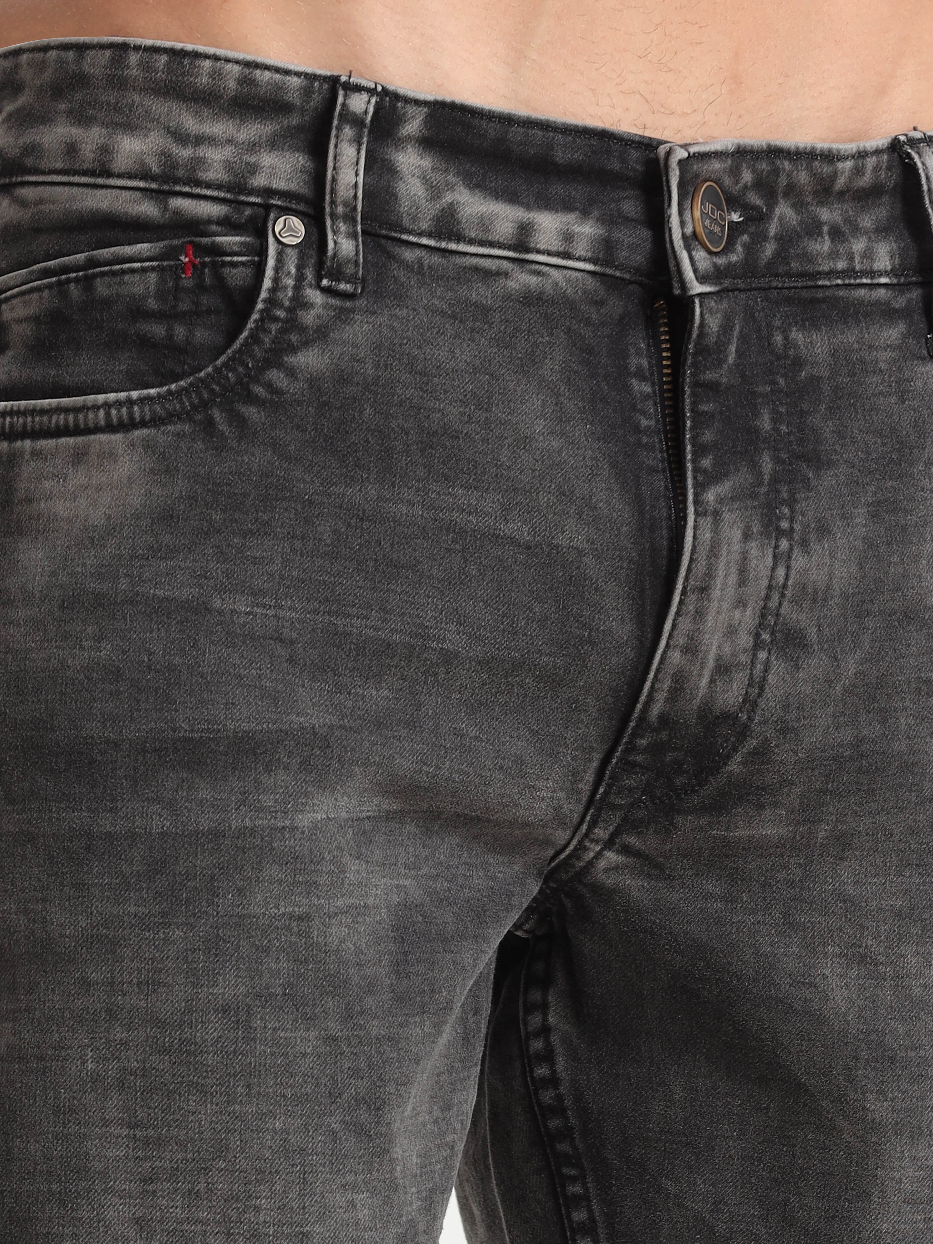 MEN'S BROWN SOLID SLIM FIT JEANS