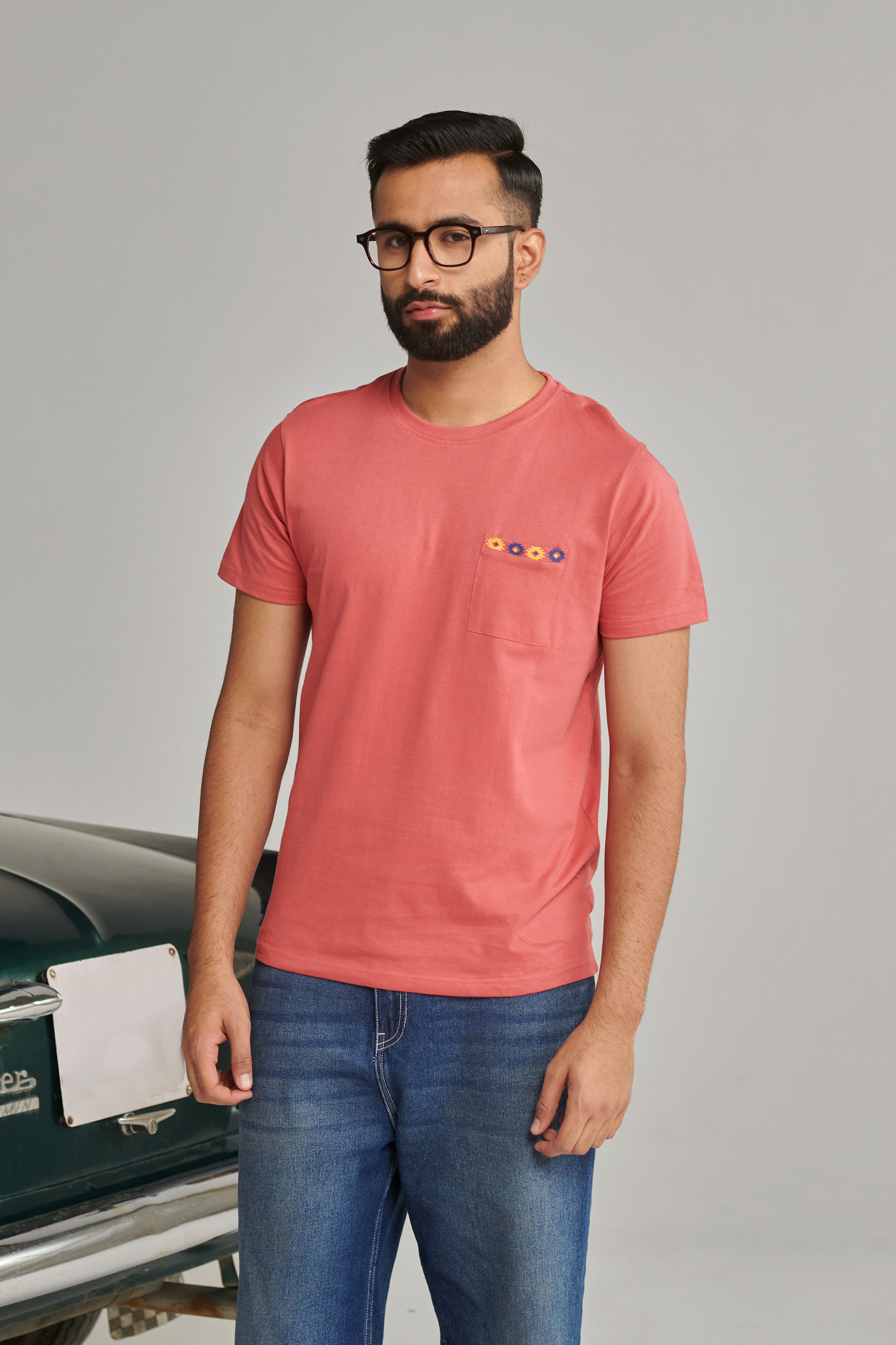 MEN'S LT RED SLIM FIT T SHIRT