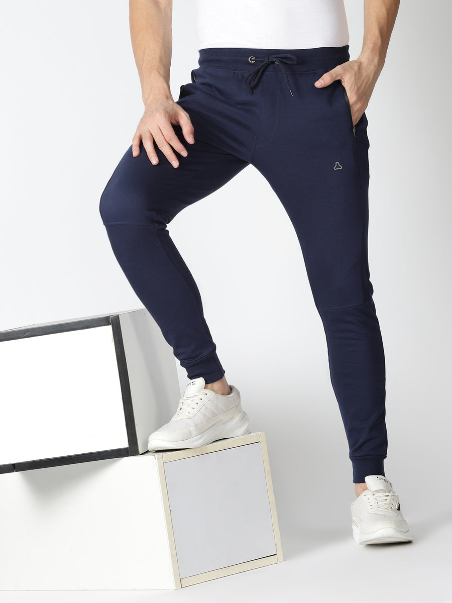 Nollo Jersey Trousers in Jogger-style with Ankle Cuffs in Navy - in the  windsor. Online-Shop