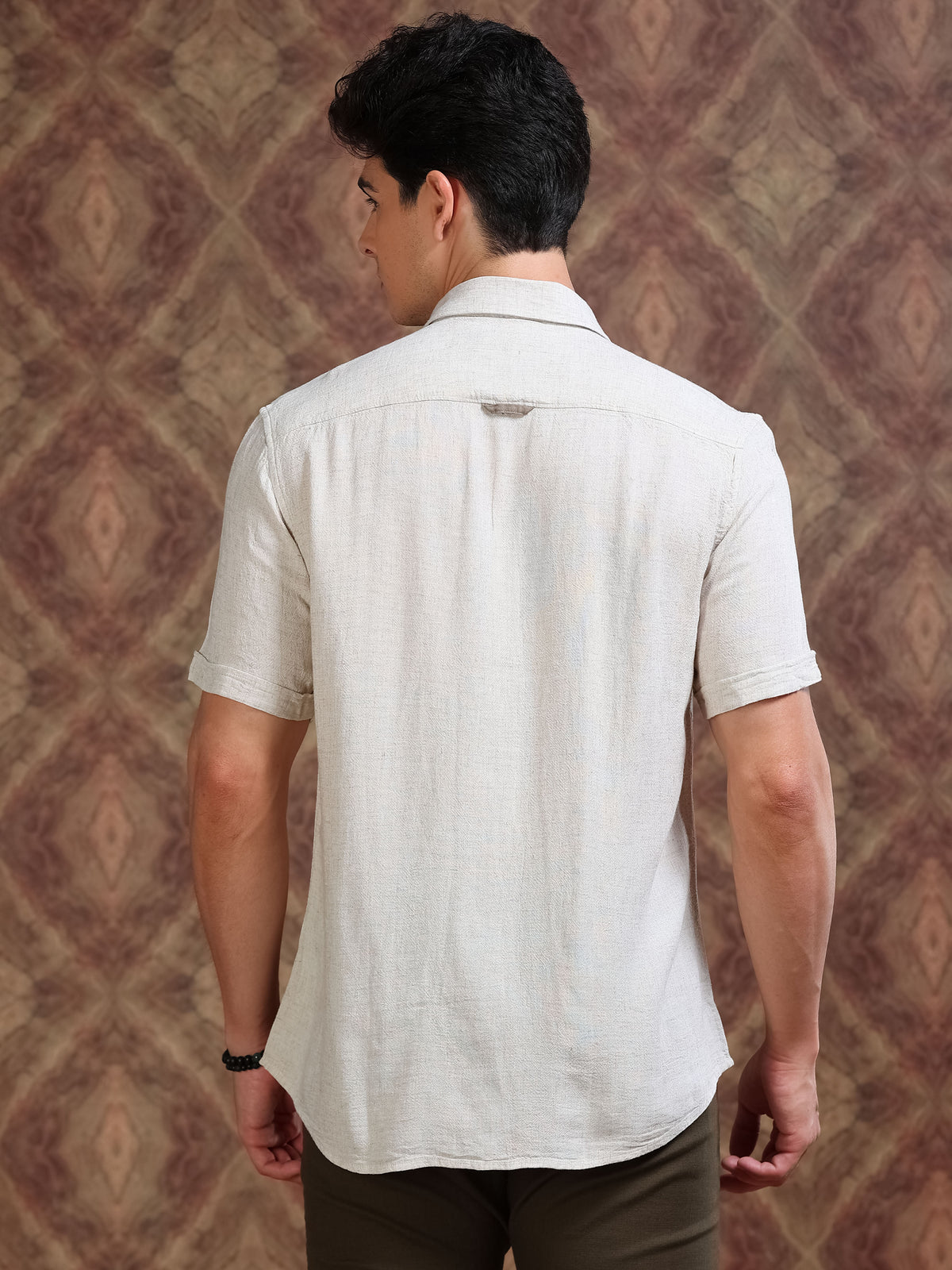 MEN'S NATURAL SOLID SLIM FIT SHIRT