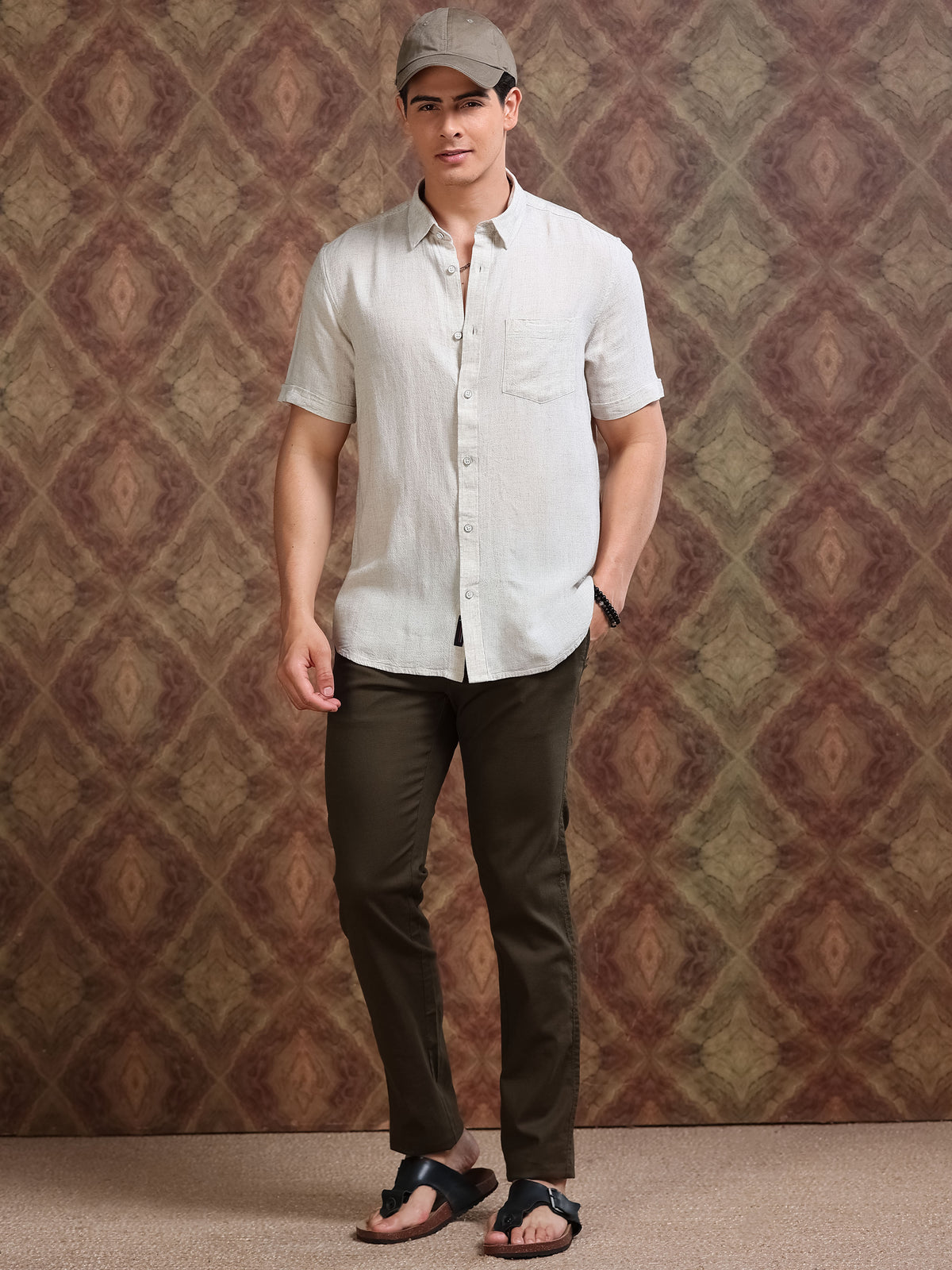 MEN'S NATURAL SOLID SLIM FIT SHIRT