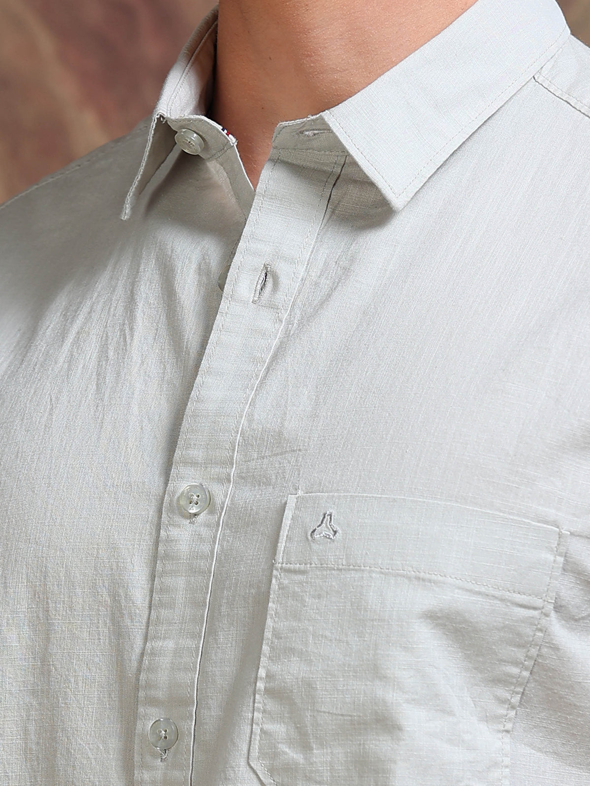 MEN'S LT.GREY SOLID SLIM FIT SHIRT
