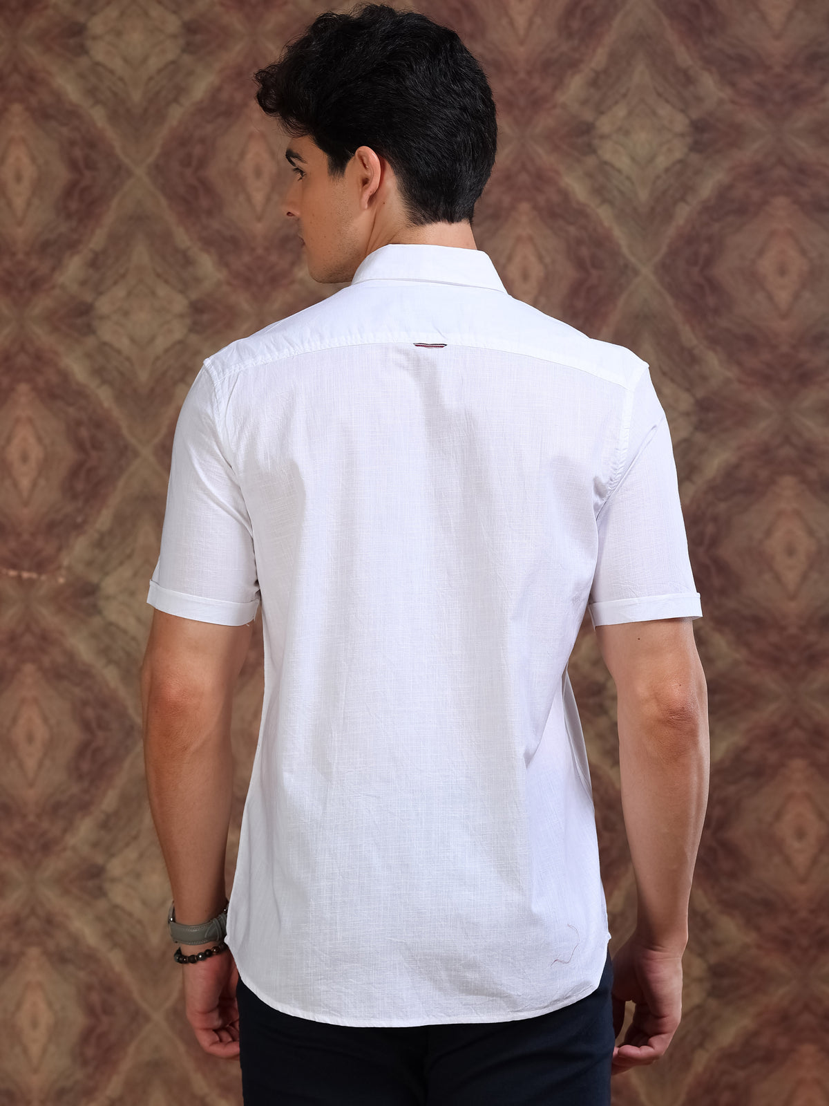MEN'S WHITE SOLID SLIM FIT SHIRT