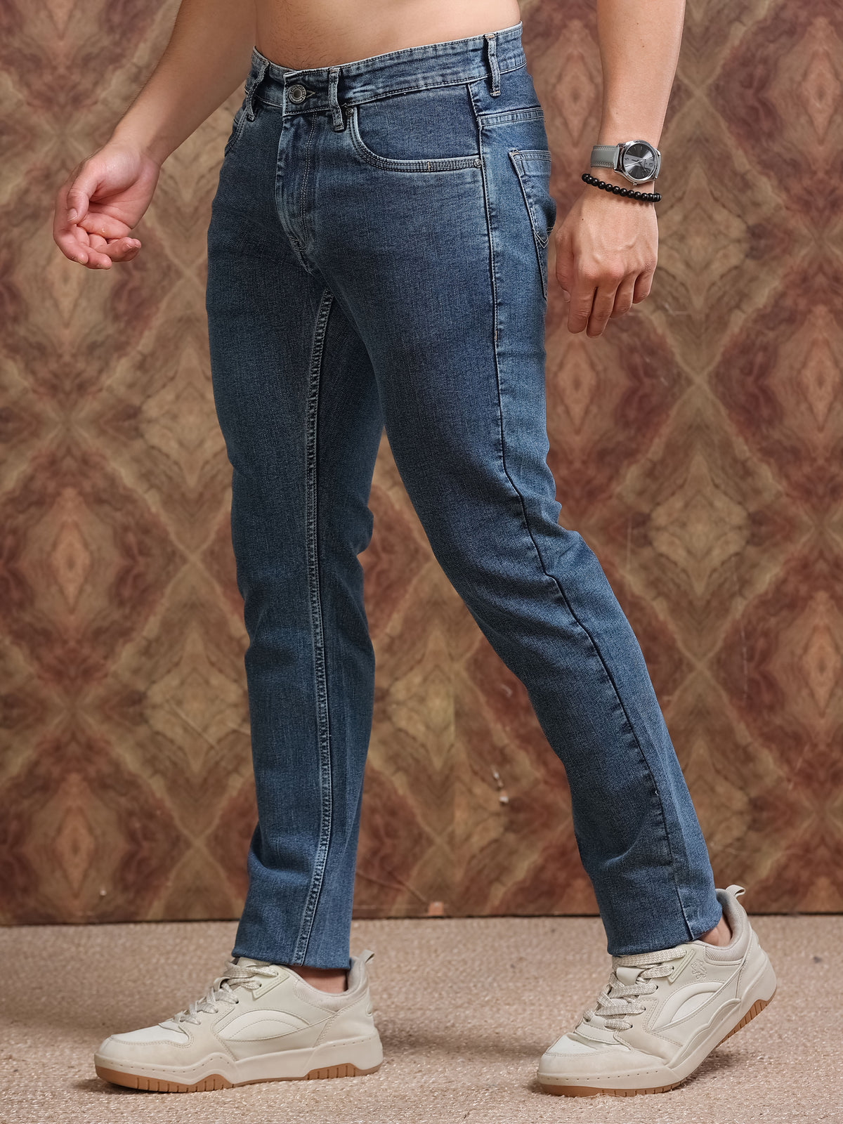 MEN'S TINT NAVY SOLID SLIM FIT JEANS