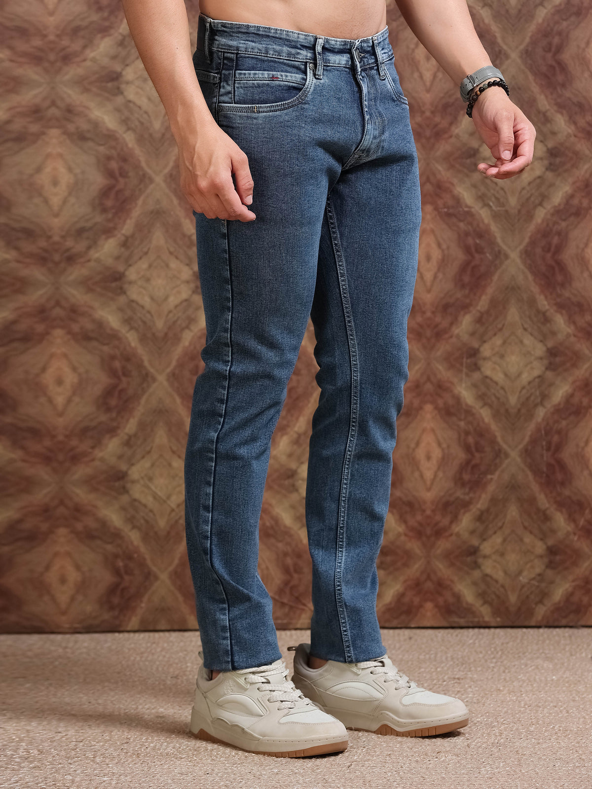 MEN'S TINT NAVY SOLID SLIM FIT JEANS