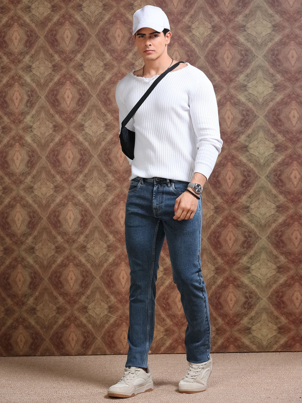 MEN'S TINT NAVY SOLID SLIM FIT JEANS