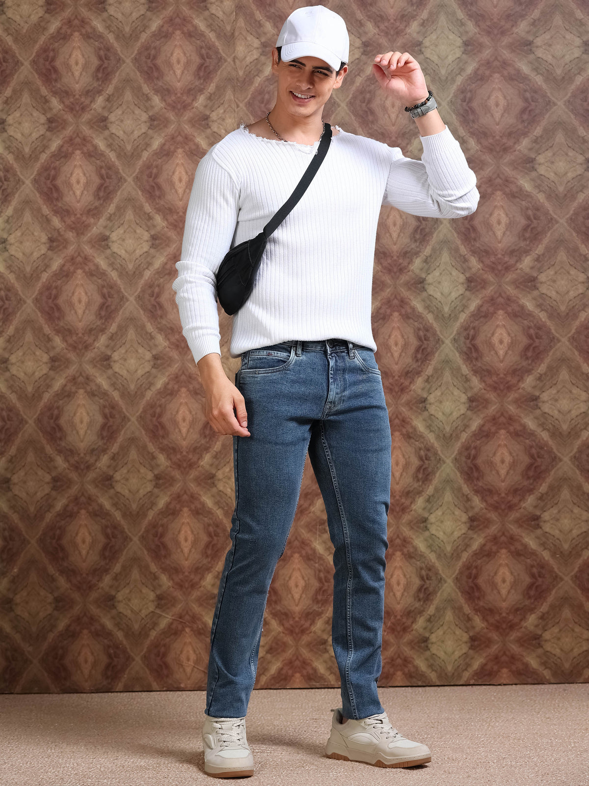 MEN'S TINT NAVY SOLID SLIM FIT JEANS