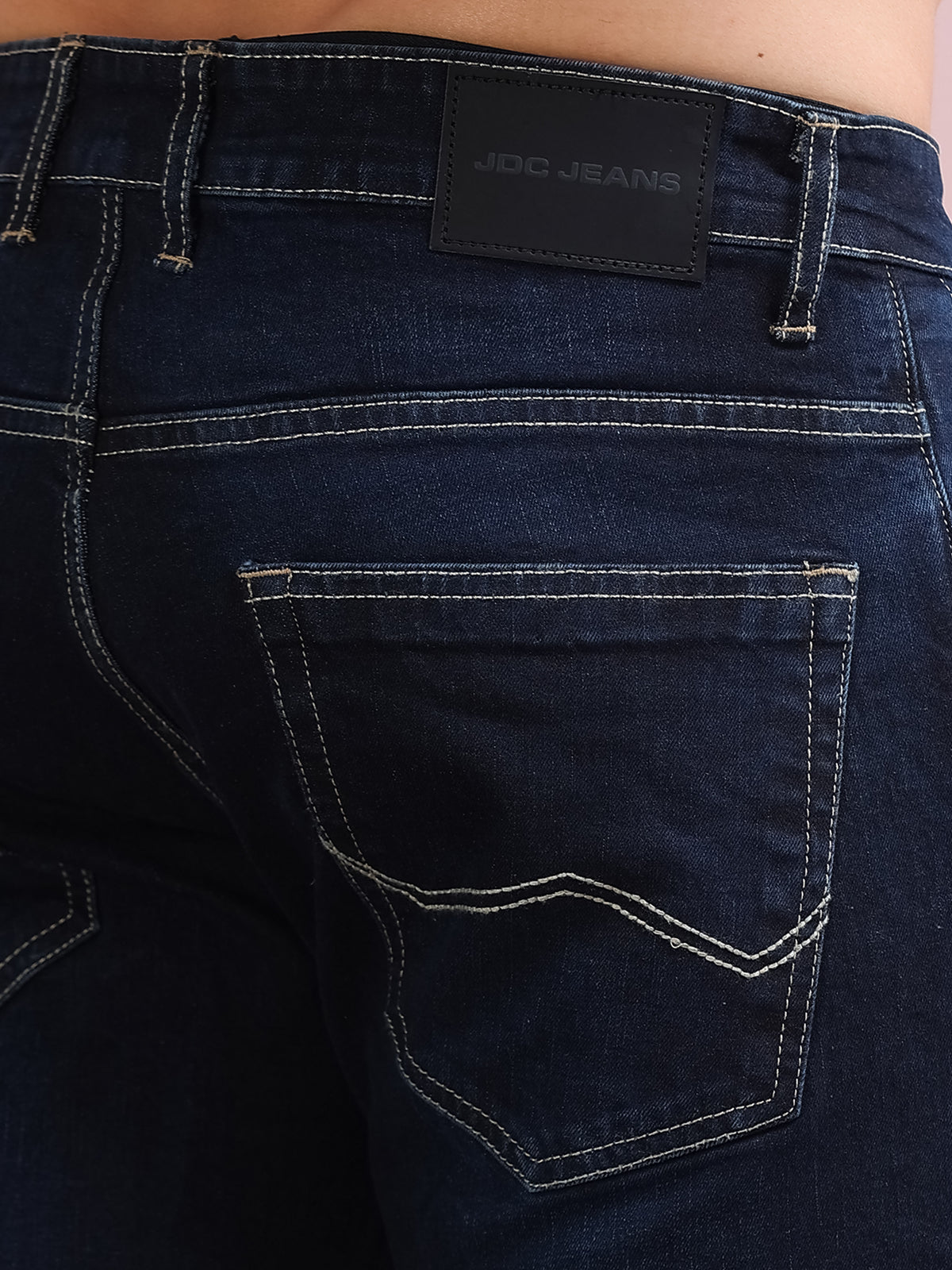 MEN'S DK.BLUE SOLID SLIM FIT JEANS