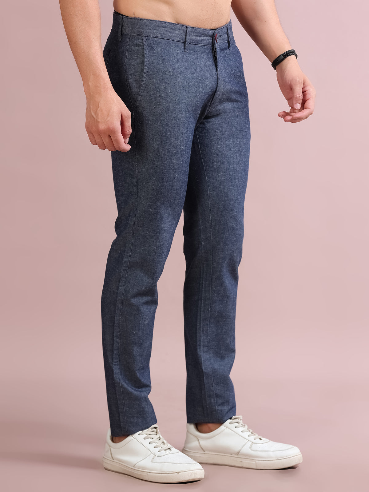 MEN'S DK.NAVY SOLID SLIM FIT TROUSER