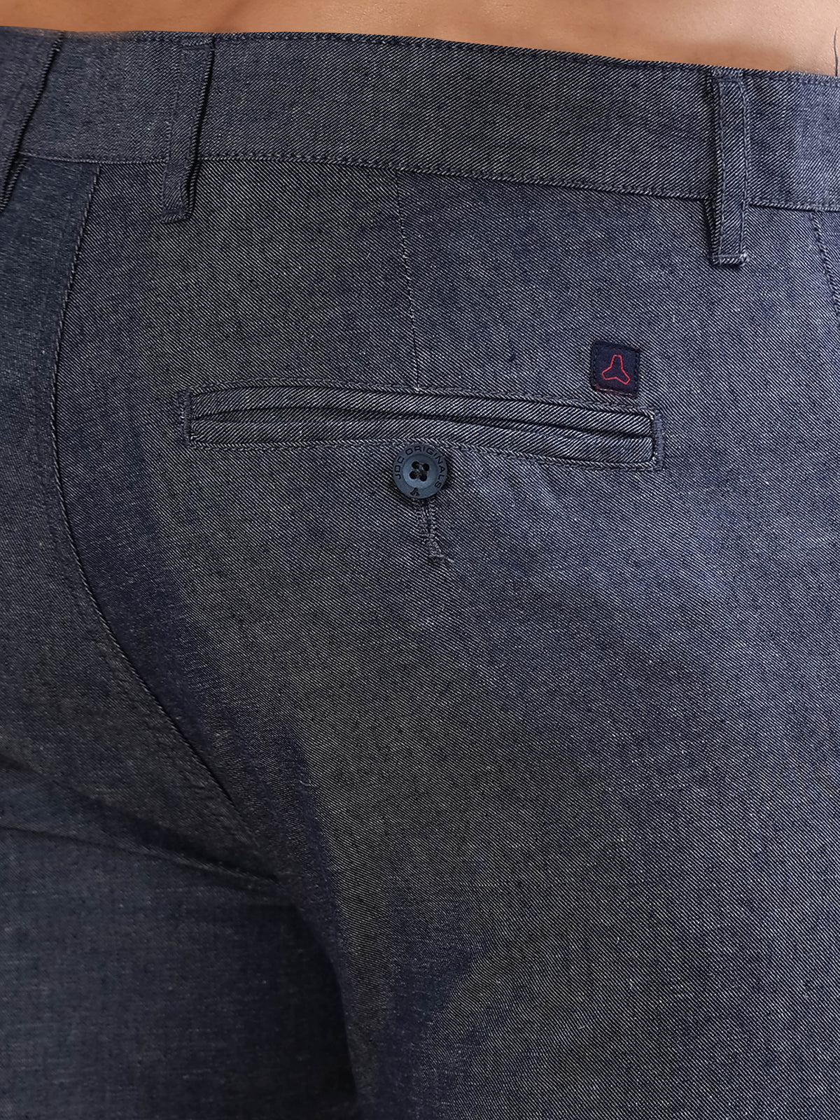 MEN'S DK.NAVY SOLID SLIM FIT TROUSER