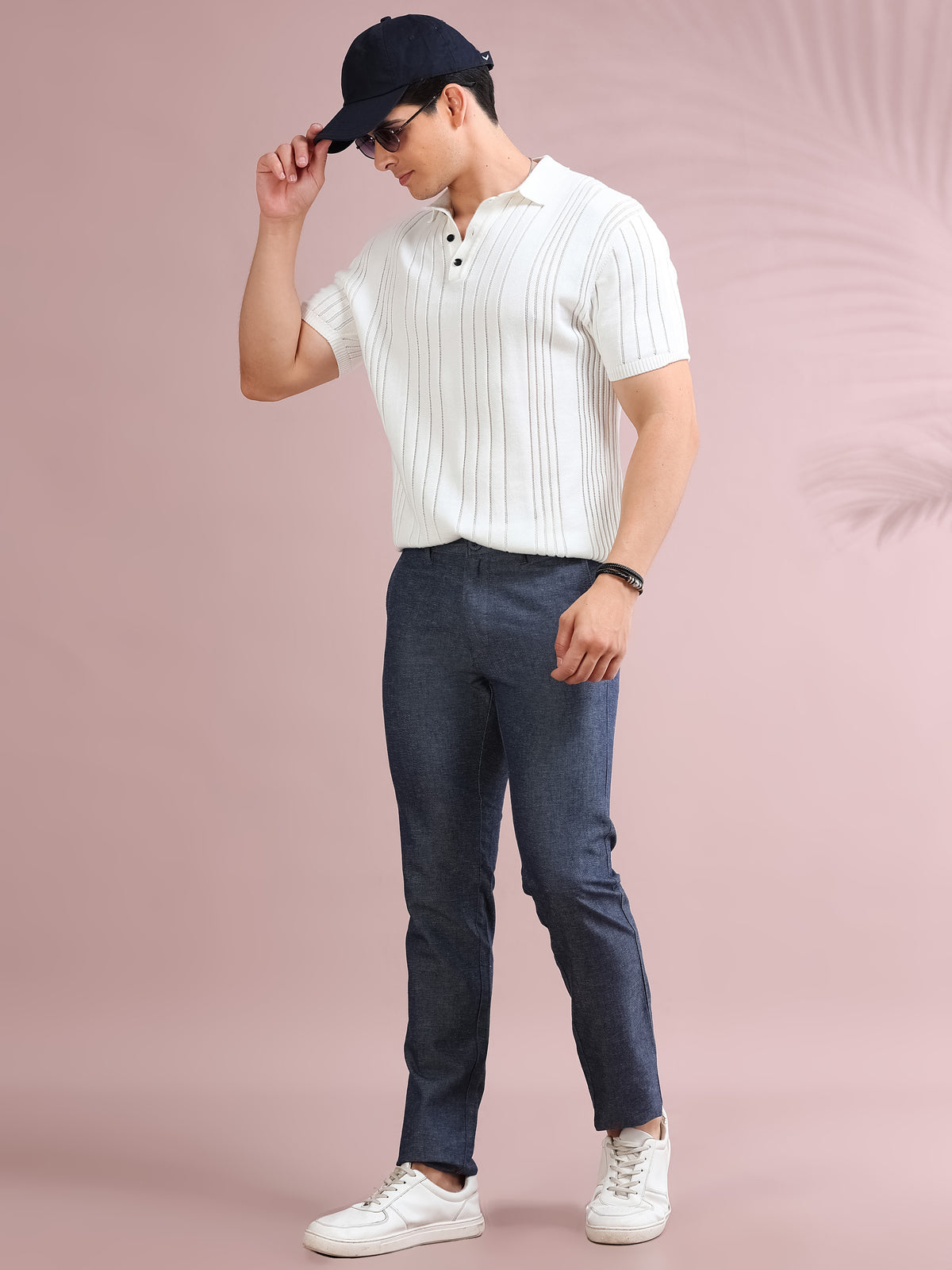 MEN'S DK.NAVY SOLID SLIM FIT TROUSER