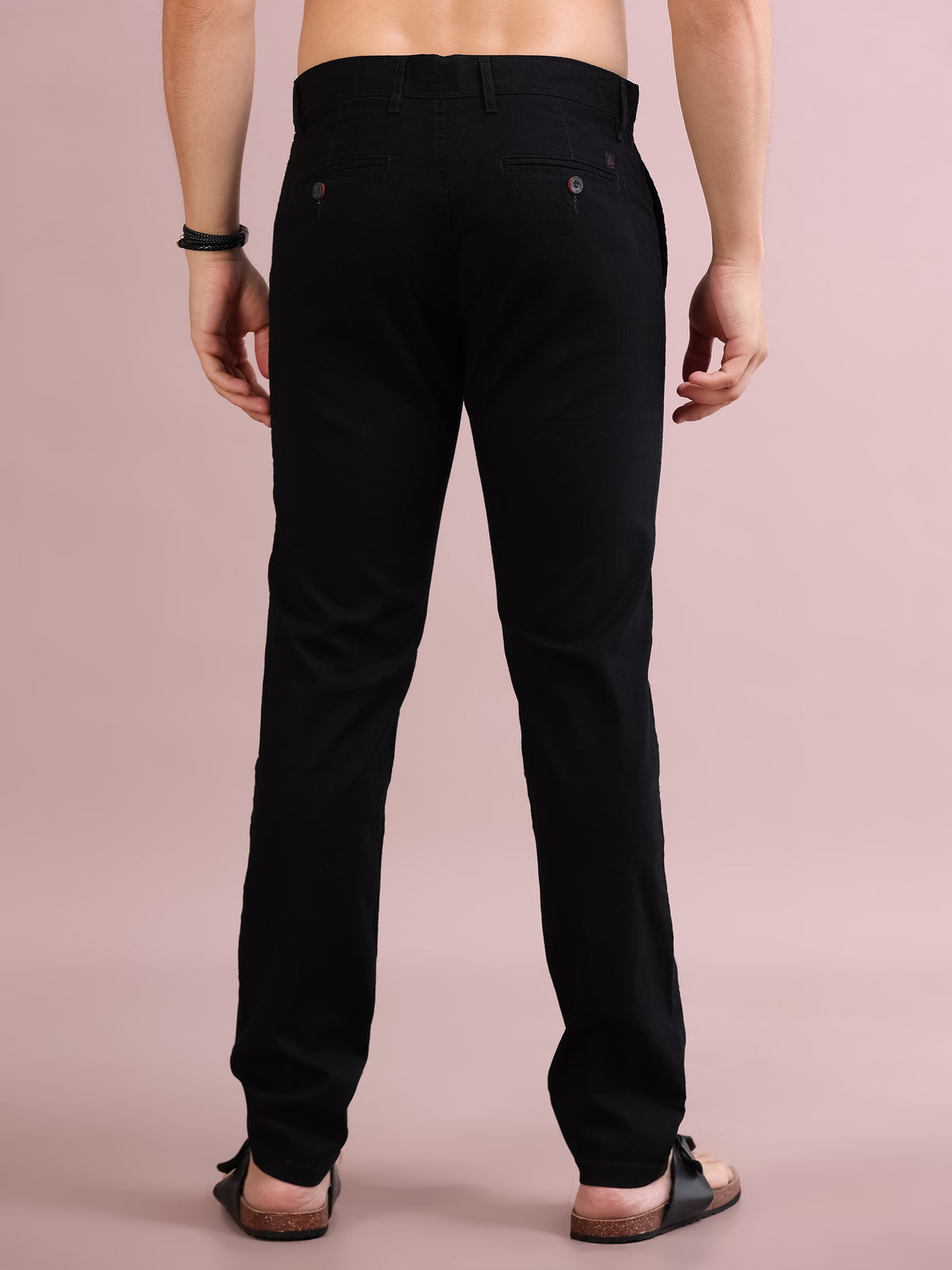 MEN'S BLACK SOLID SLIM FIT TROUSER