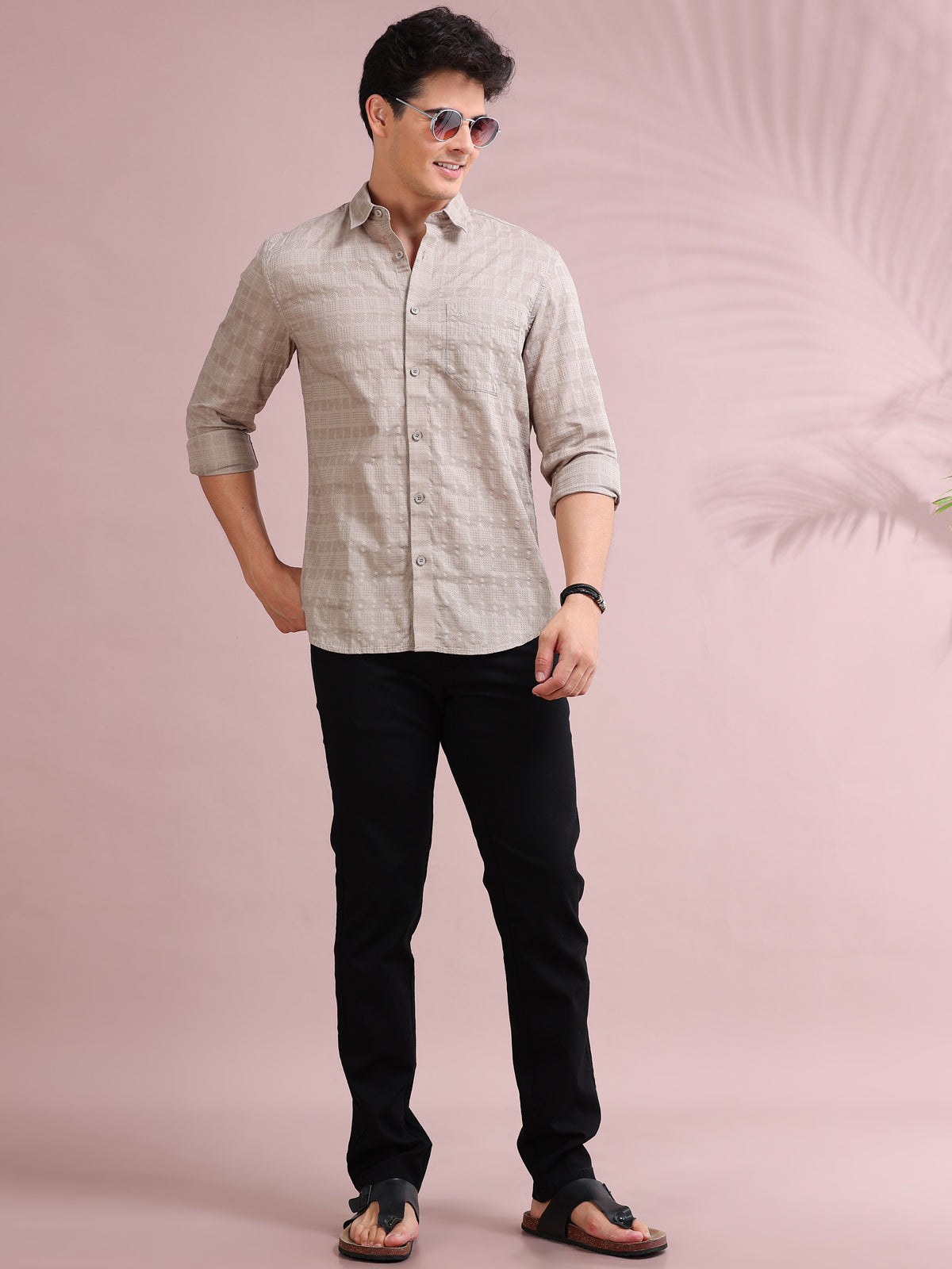 MEN'S BLACK SOLID SLIM FIT TROUSER
