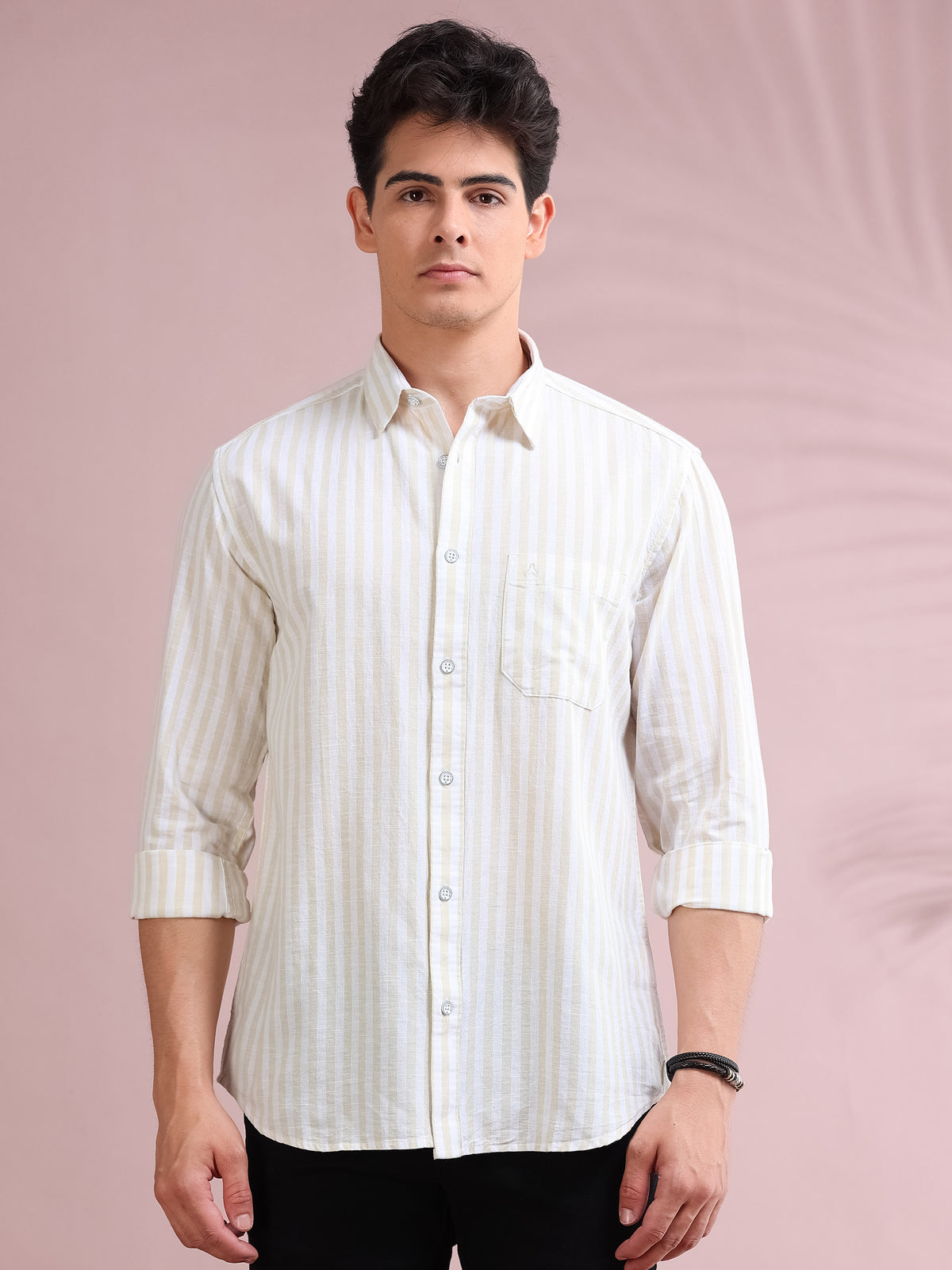 MEN'S SANDAL STRIPE SLIM FIT SHIRT